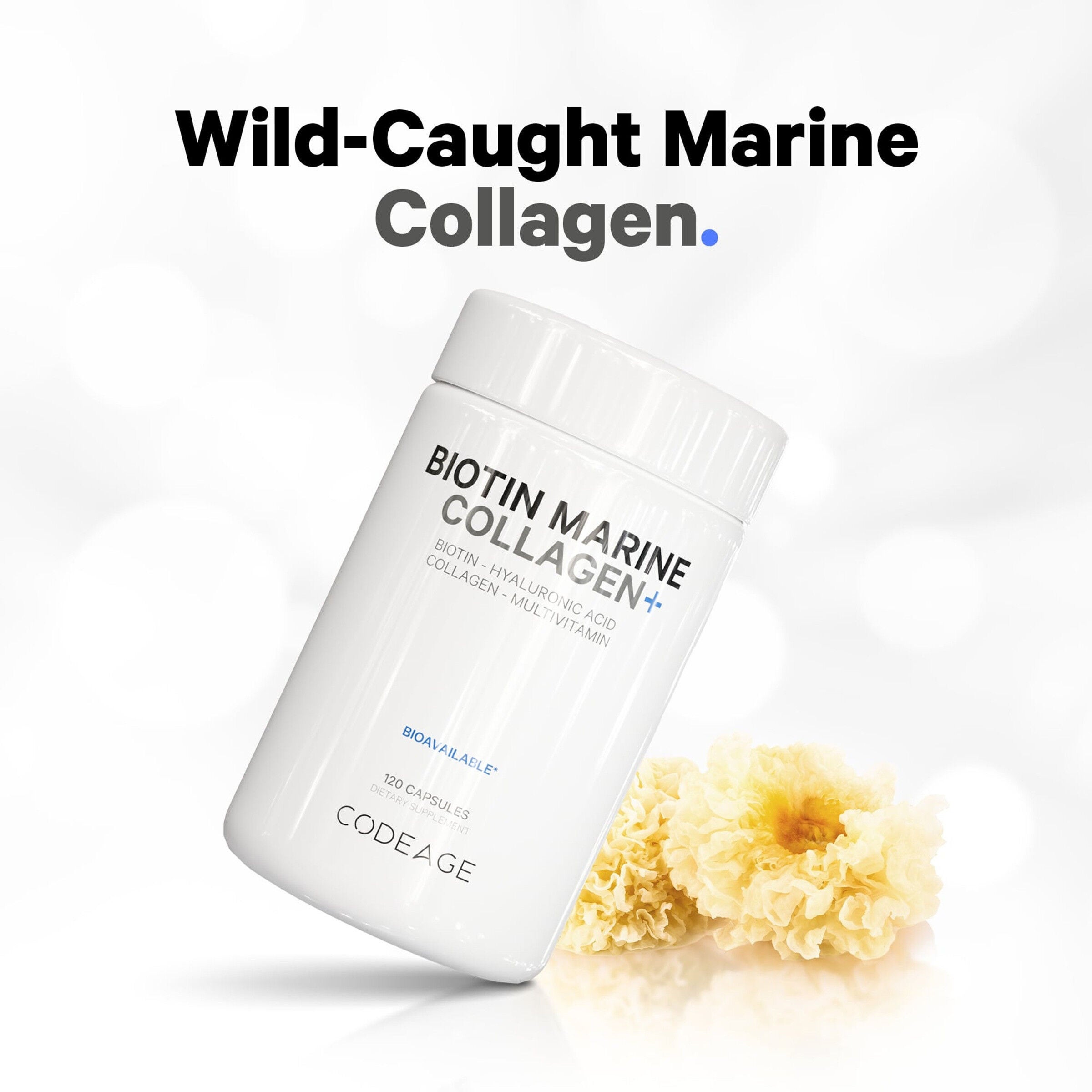Biotin Marine Collagen+ - 120 Capsules (30 Servings)  | GNC