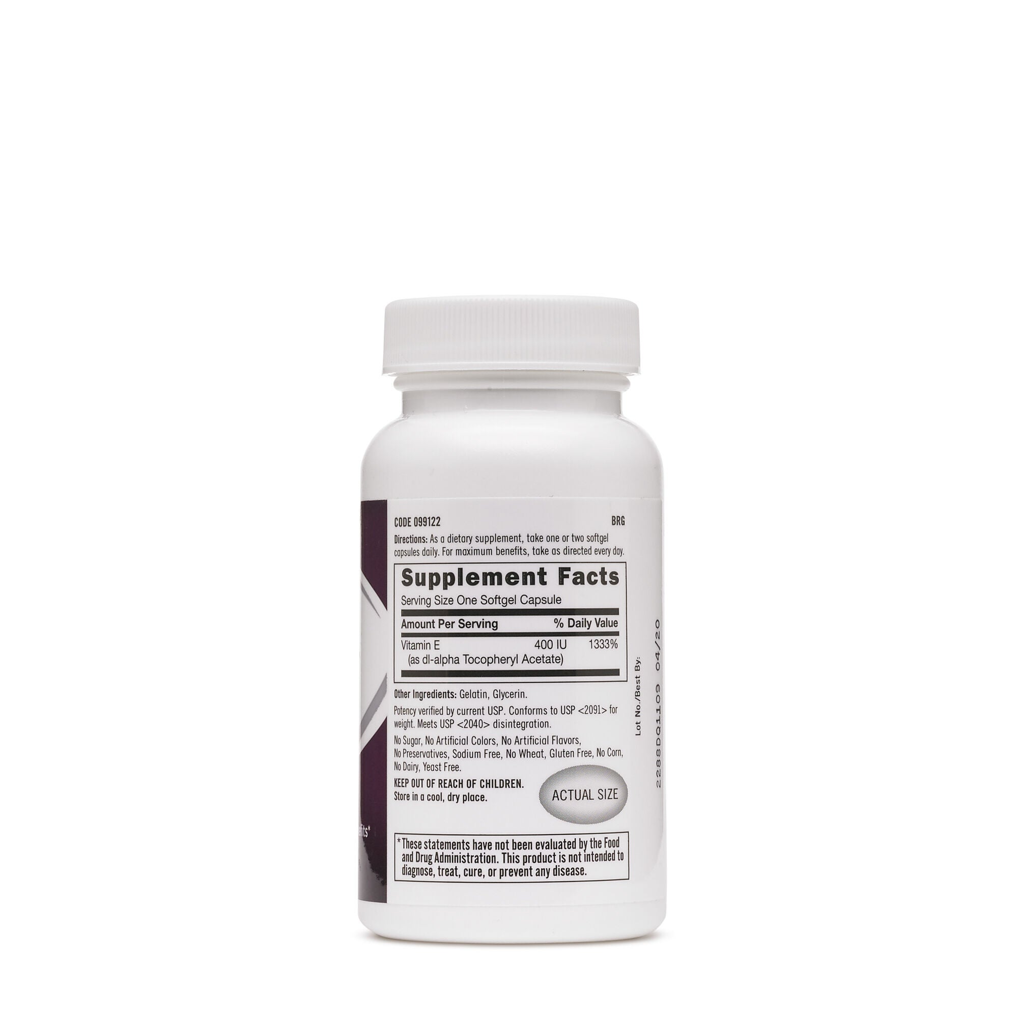 099122 GNC Vitamin E helps support a healthy cardiovascular system and