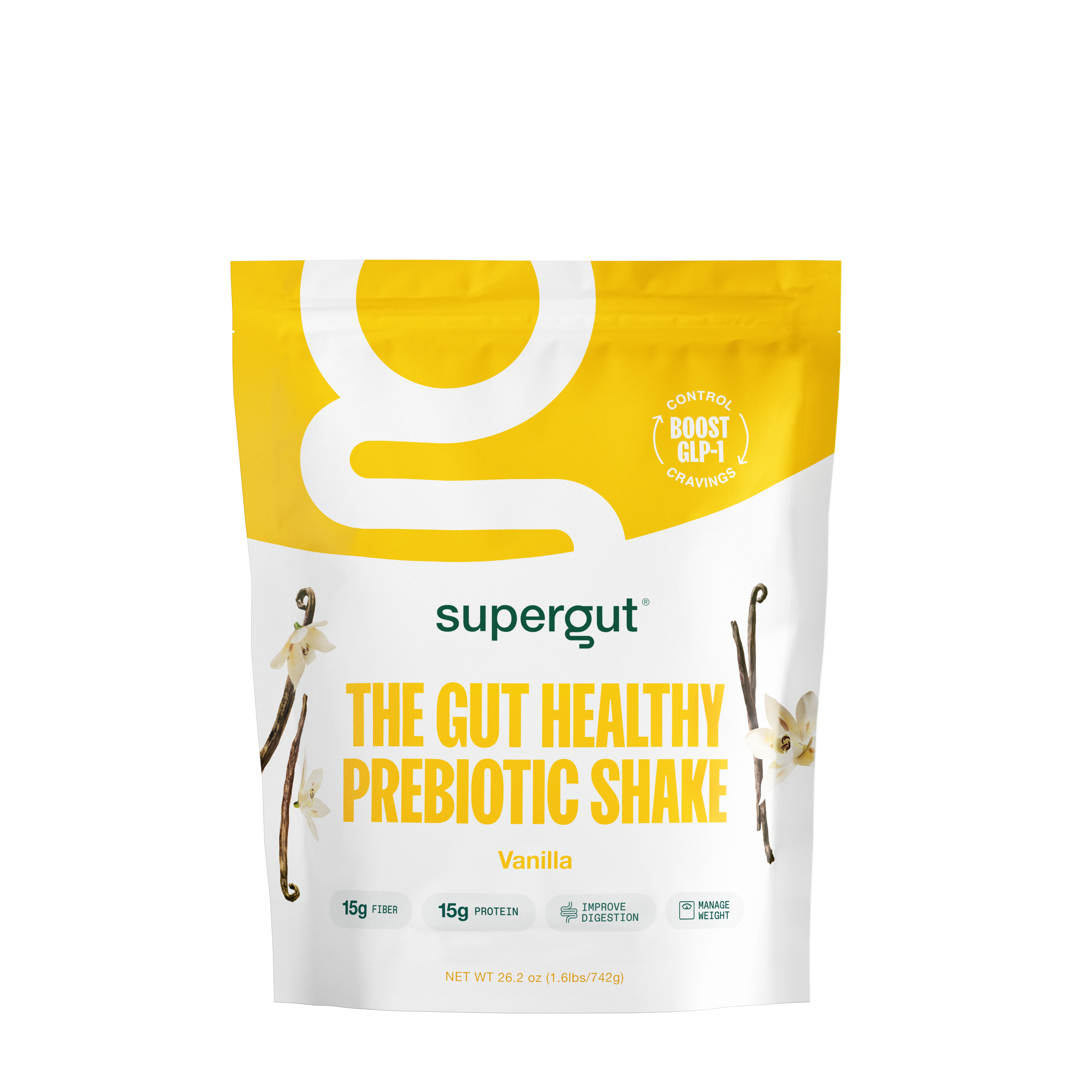 supergut the Gut Healthy Prebiotic Shake - Vanilla 1.6 Lbs. (14 Servings)