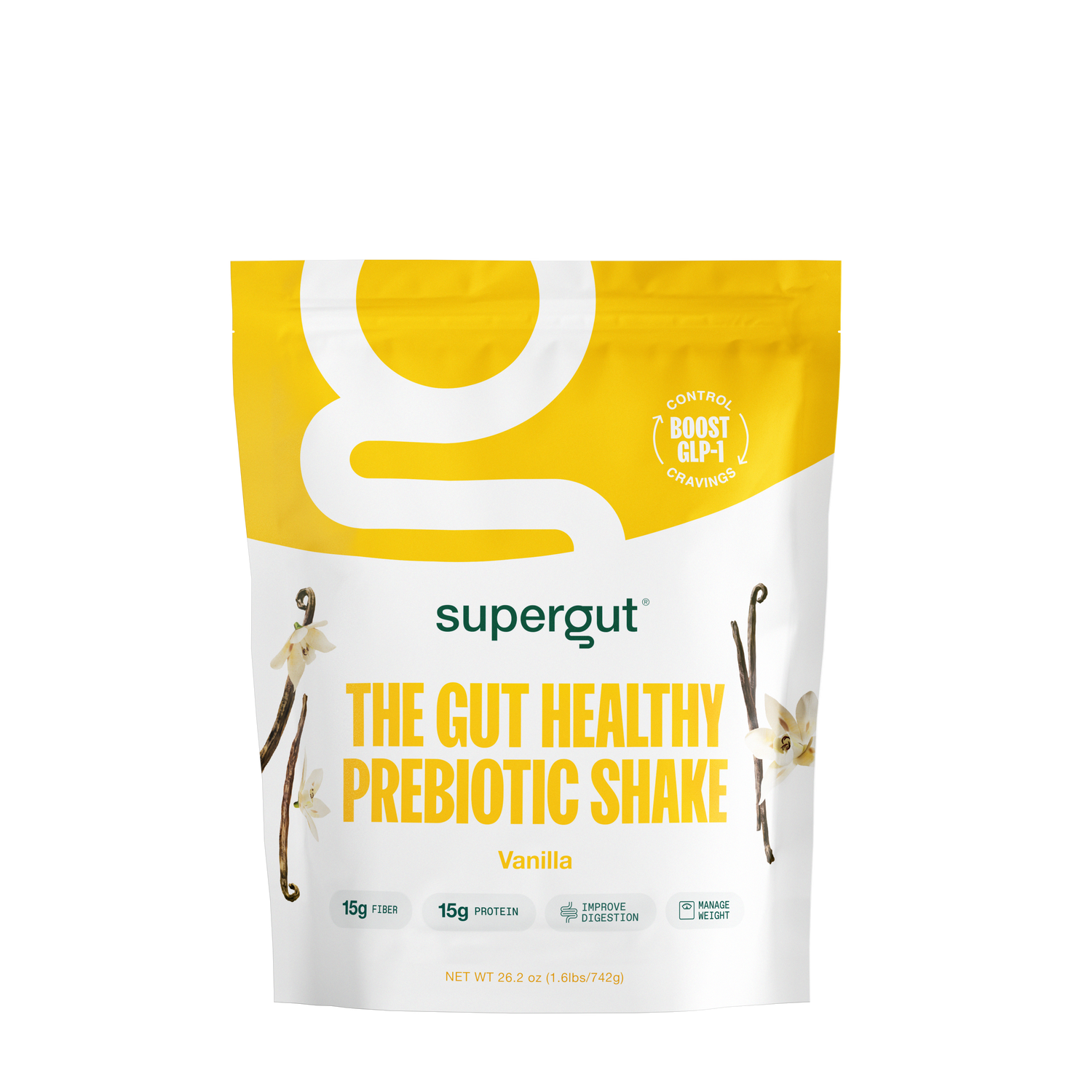 Supergut the Gut Healthy Prebiotic Shake Healthy - Vanilla Healthy - 1.6 Lbs. (14 Servings)