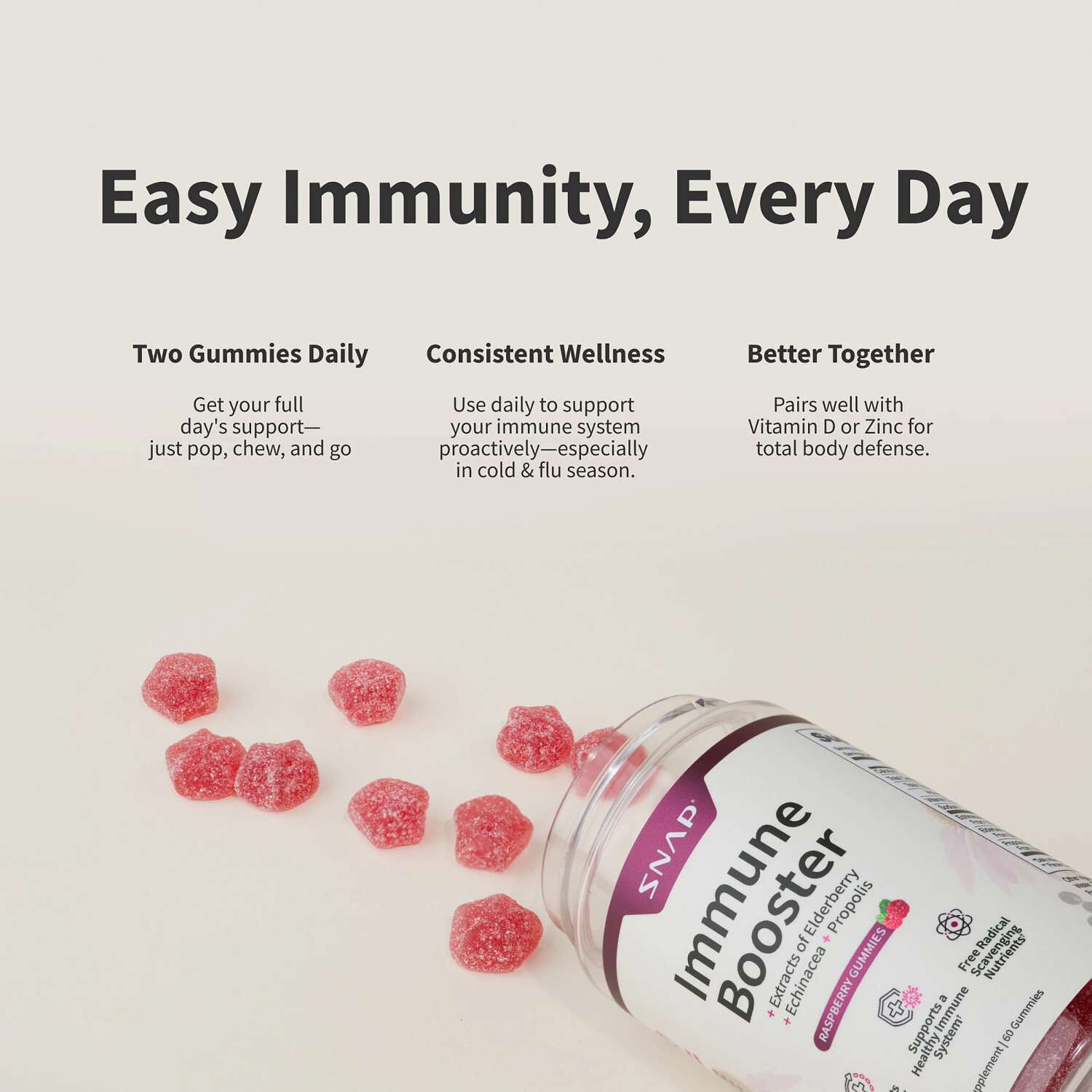 Immune Booster Elderberry Extract - 60 Gummies (30 Servings)