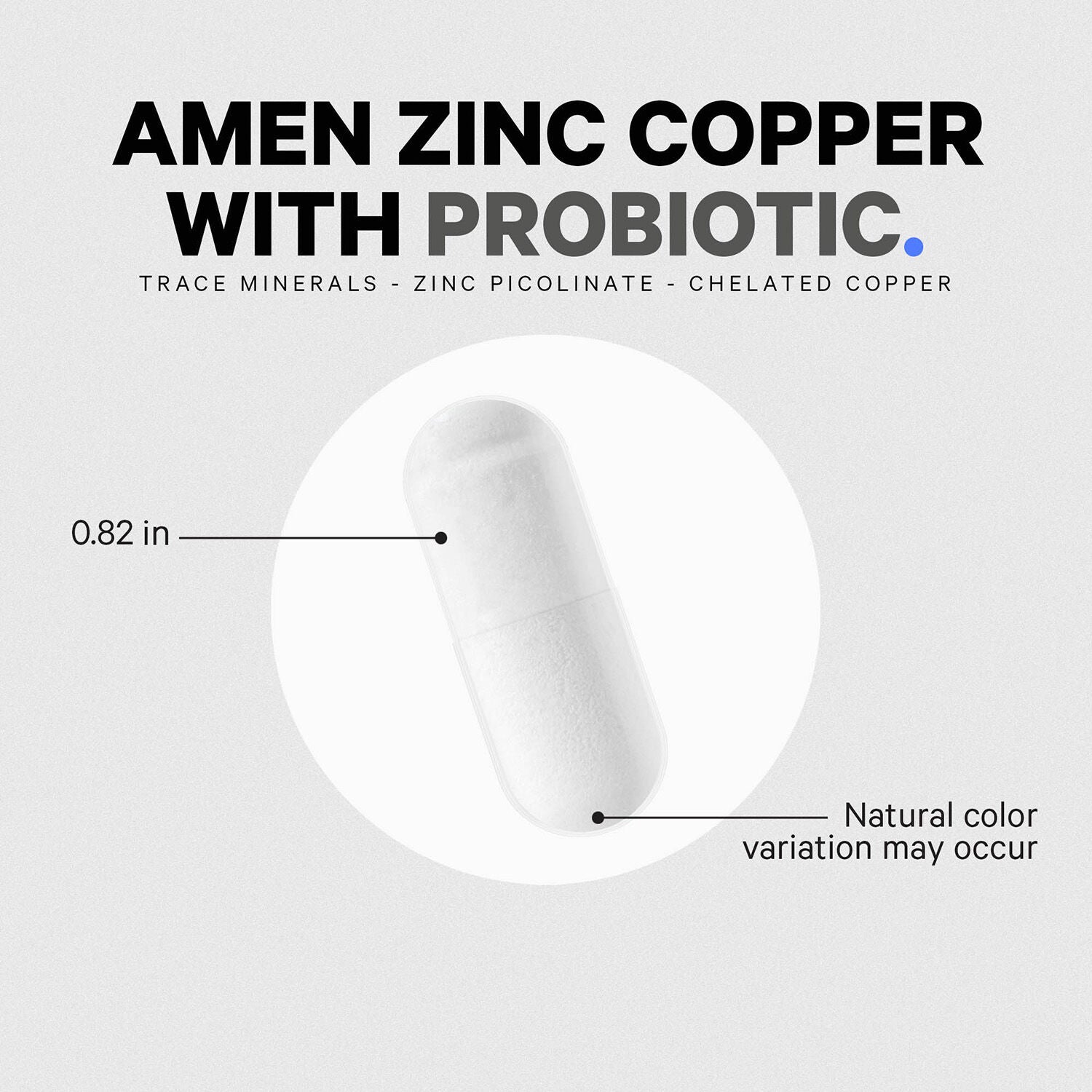 Amen Zinc/Copper + Probiotics 2 Billion CFUs - 90 Capsules (90 Servings)  | GNC