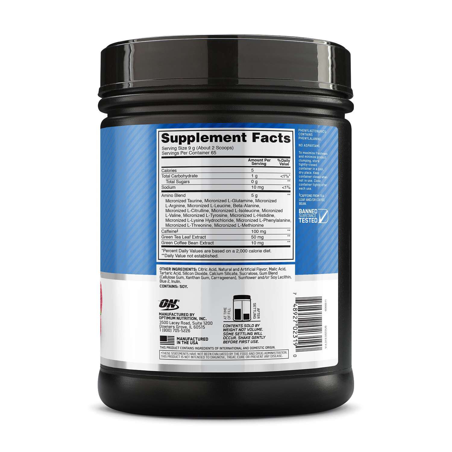 Optimum Nutrition Essential AMIN.O. Energy - Blue Raspberry | GNC