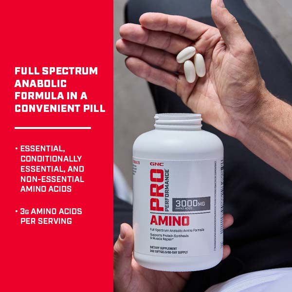 Full Spectrum Anabolic Amino 3000mg - 240 Softgels (80 Servings)  | GNC