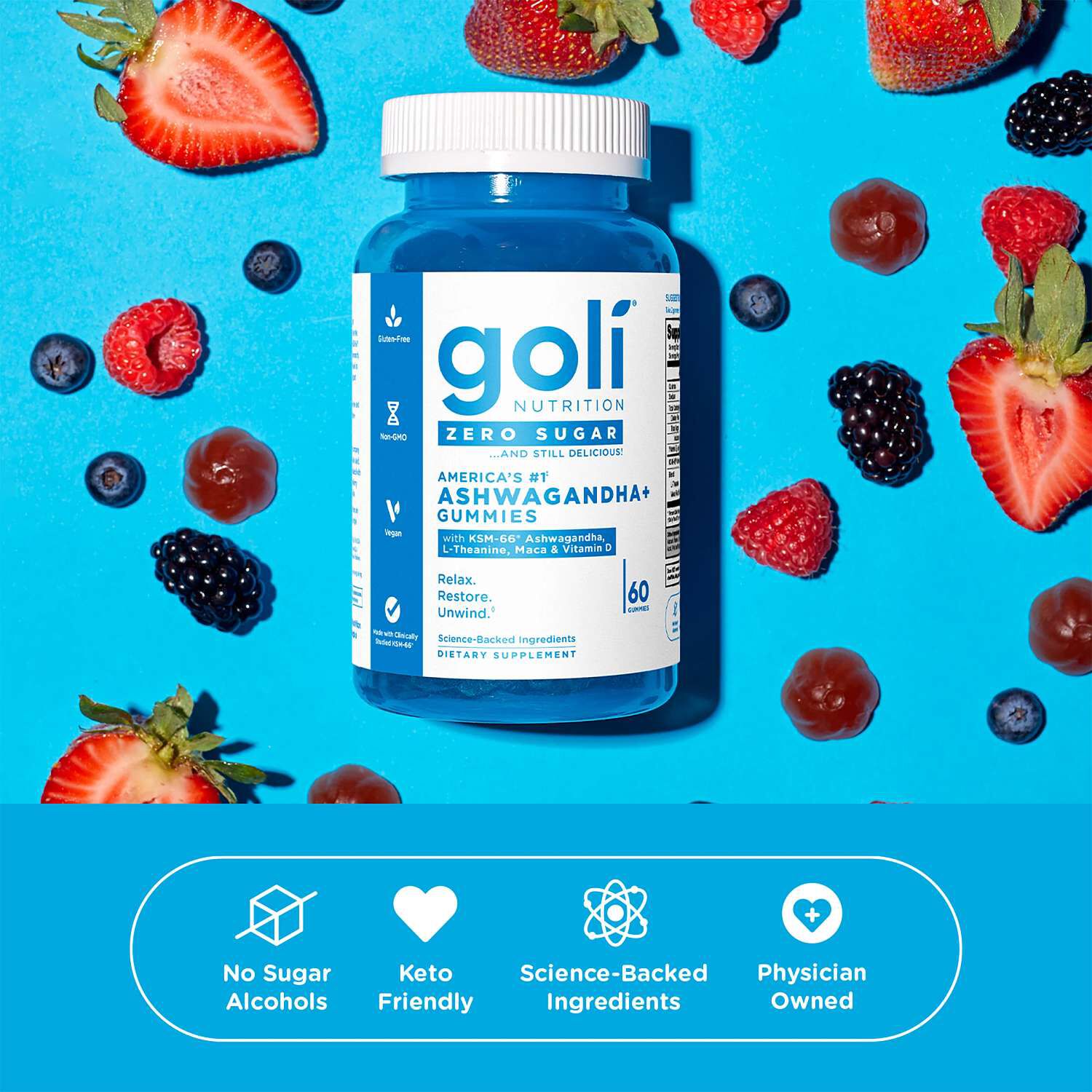 Ashwagandha+ Gummies  - 60 Gummies (30 Servings)  | GNC