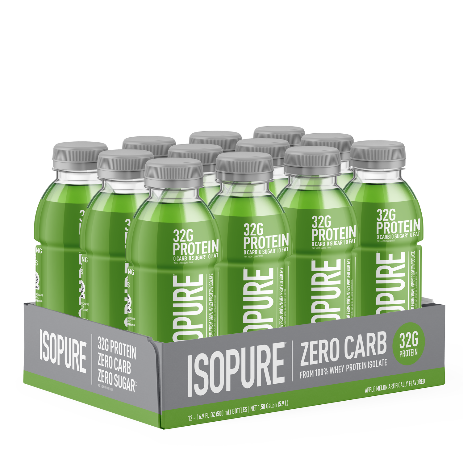 Isopure Protein Drink - Apple Melon - 16.9Oz. (12 Bottles)