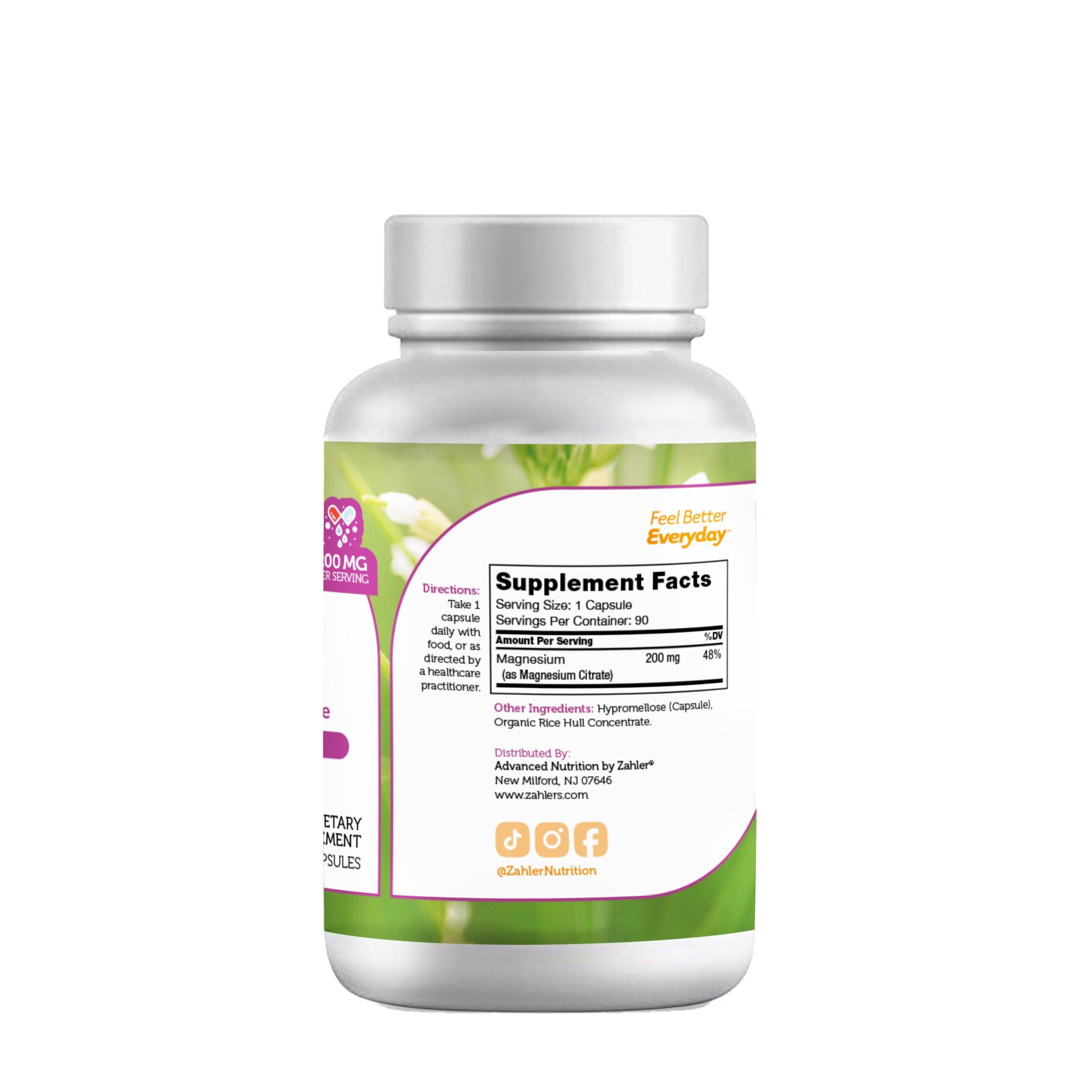 Magnesium Citrate - 90 Capsules (90 Servings)  | GNC