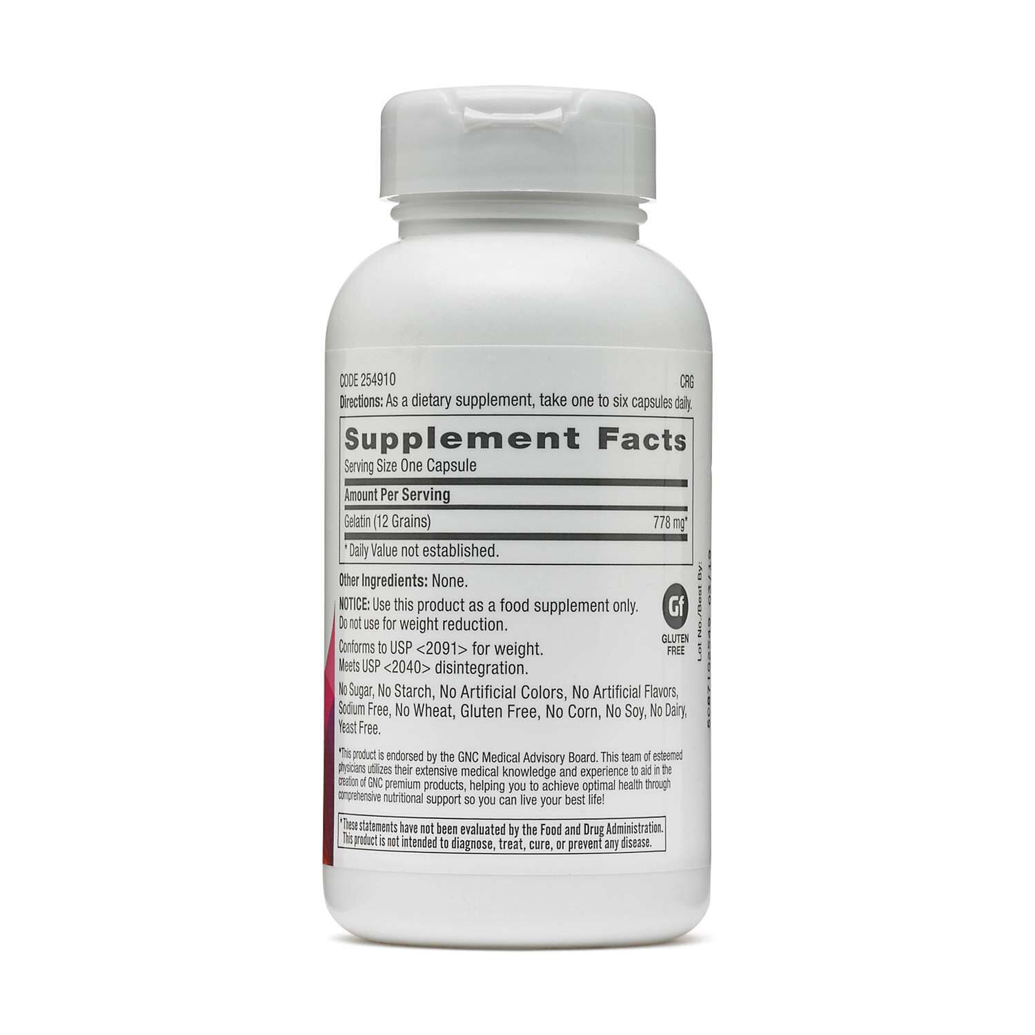 Gelatin - 60 Capsules (60 Servings)