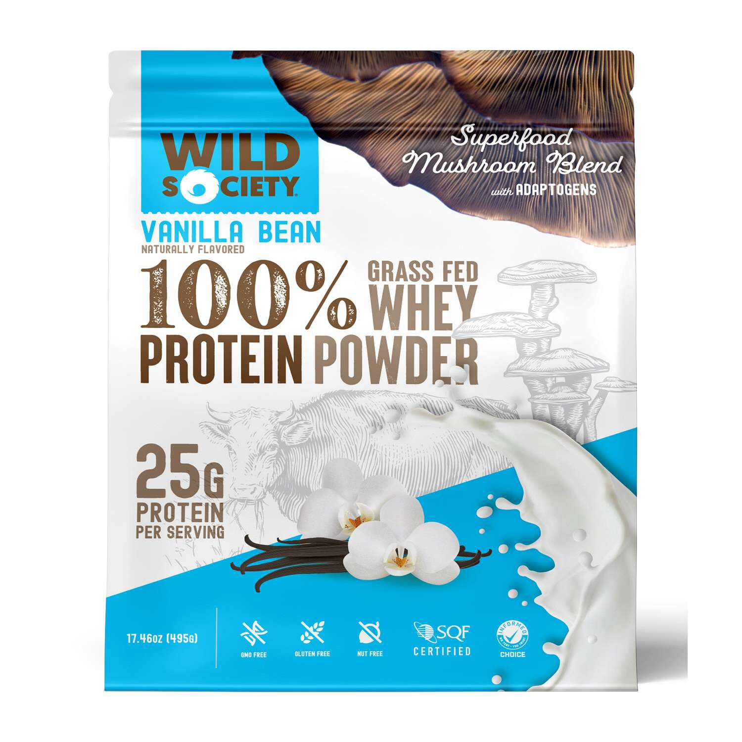 100% Grass Fed Whey Protein Powder - Vanilla Bean (15 Servings)