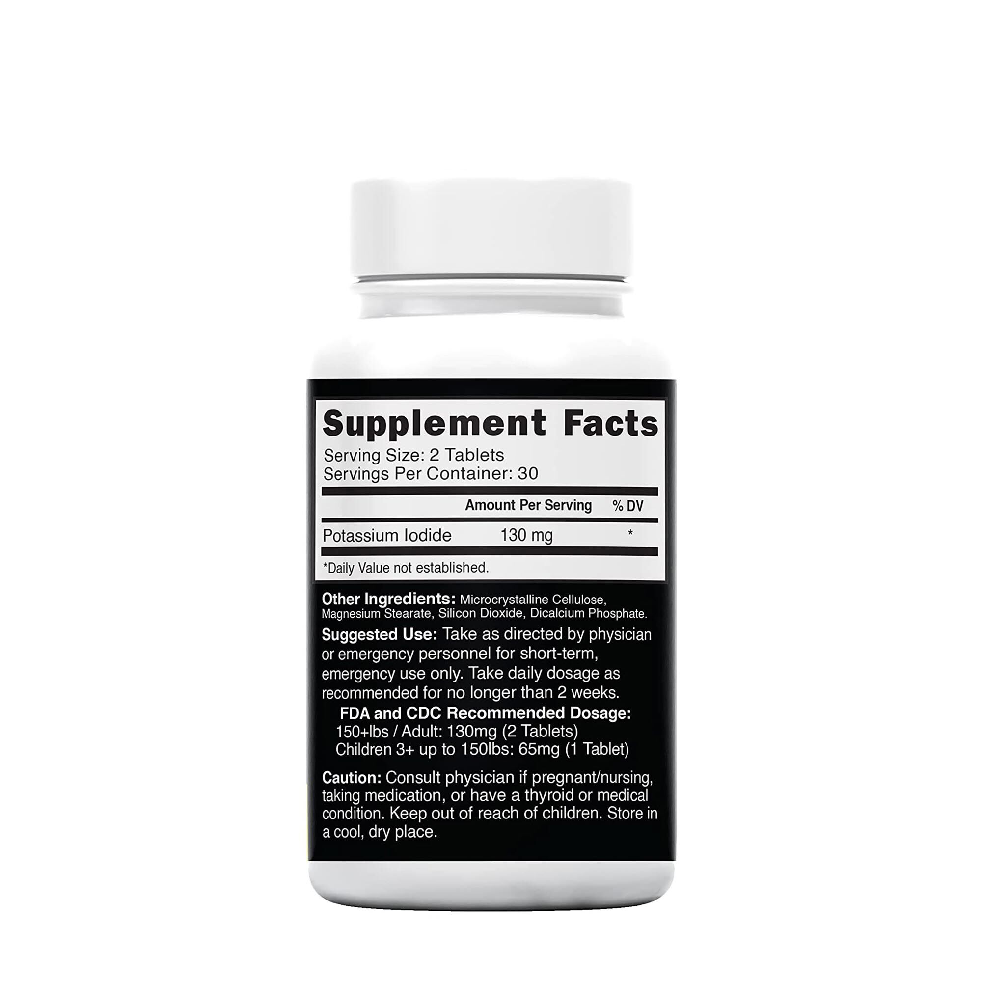 Potassium Iodide Tablets 130mg - 60 Tablets (30 Servings)  | GNC