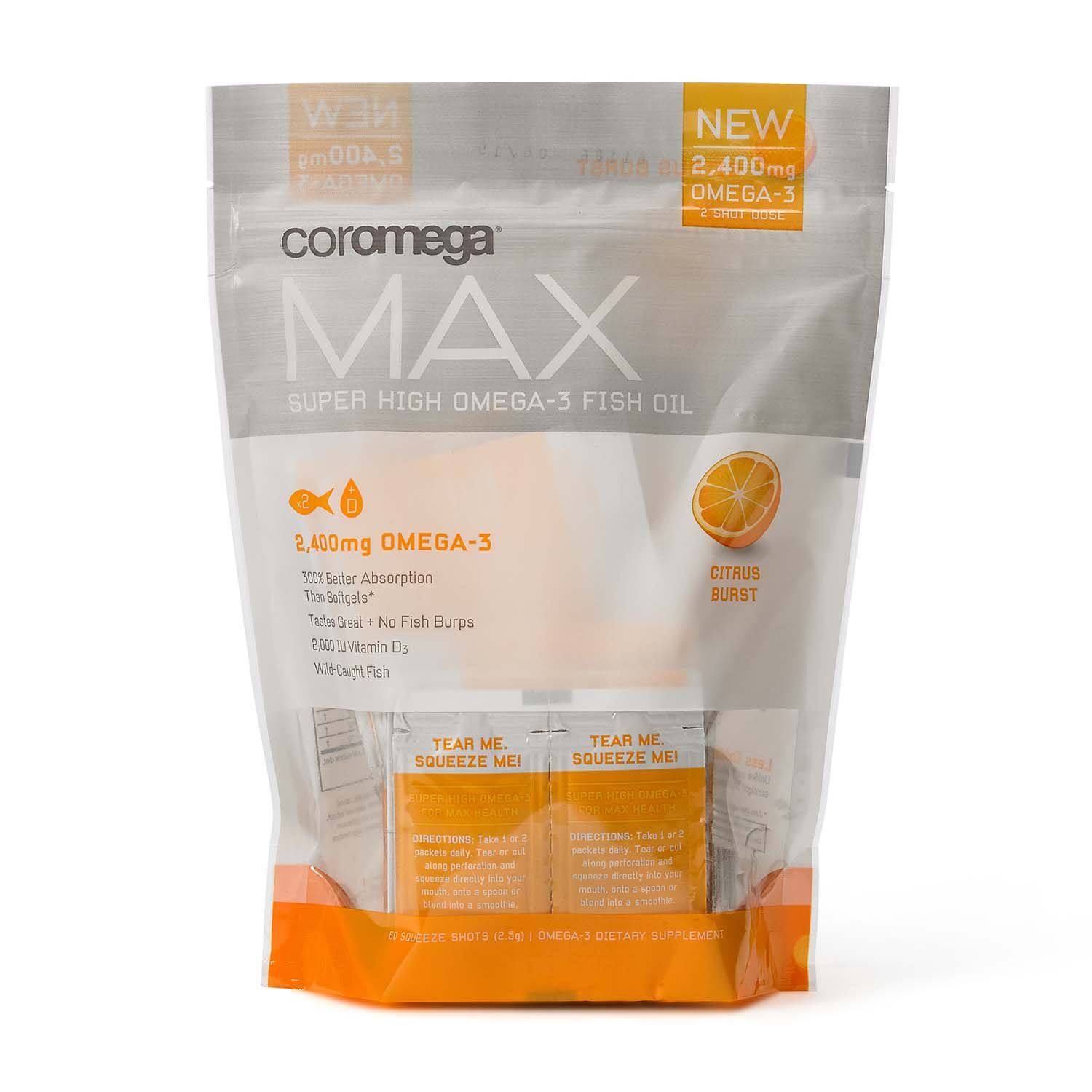 Coromega Max Super High Omega 3 Fish Oil Citrus Burst