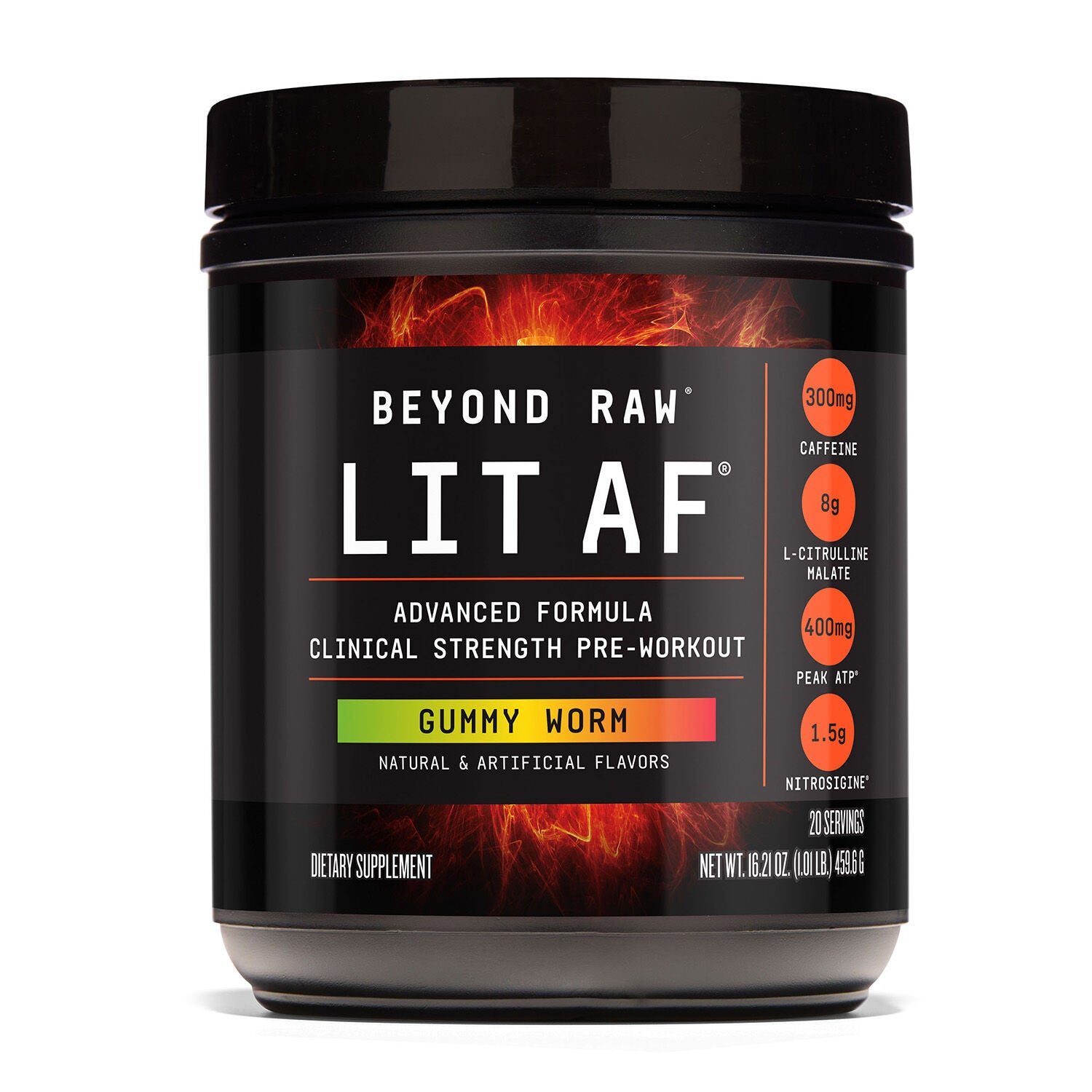 LIT AF&trade; Pre-Workout - Gummy Worm&nbsp;&#40;20 Servings&#41; Gummy Worm | GNC