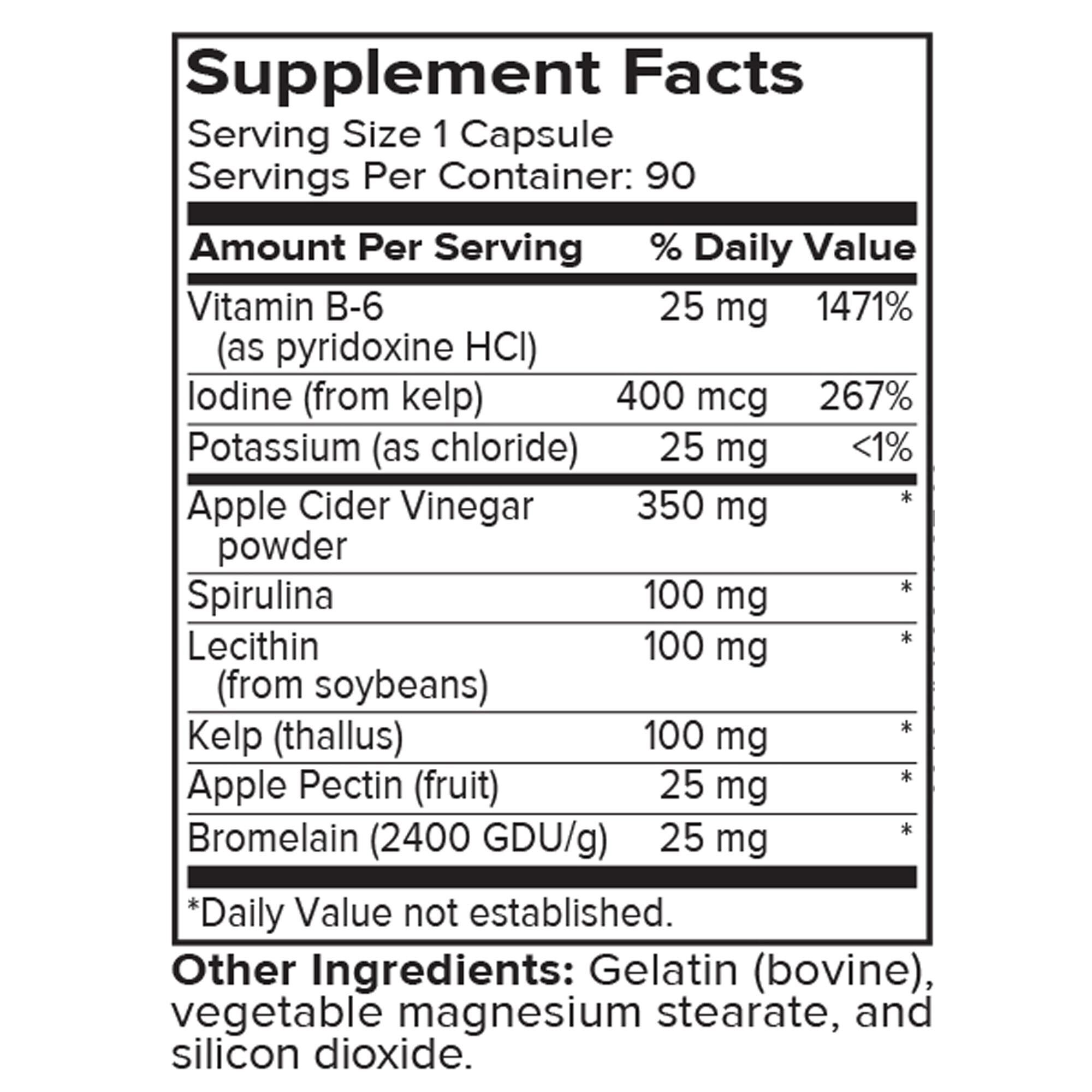 Apple Cider Vinegar - 90 Capsules (90 Servings)  | GNC