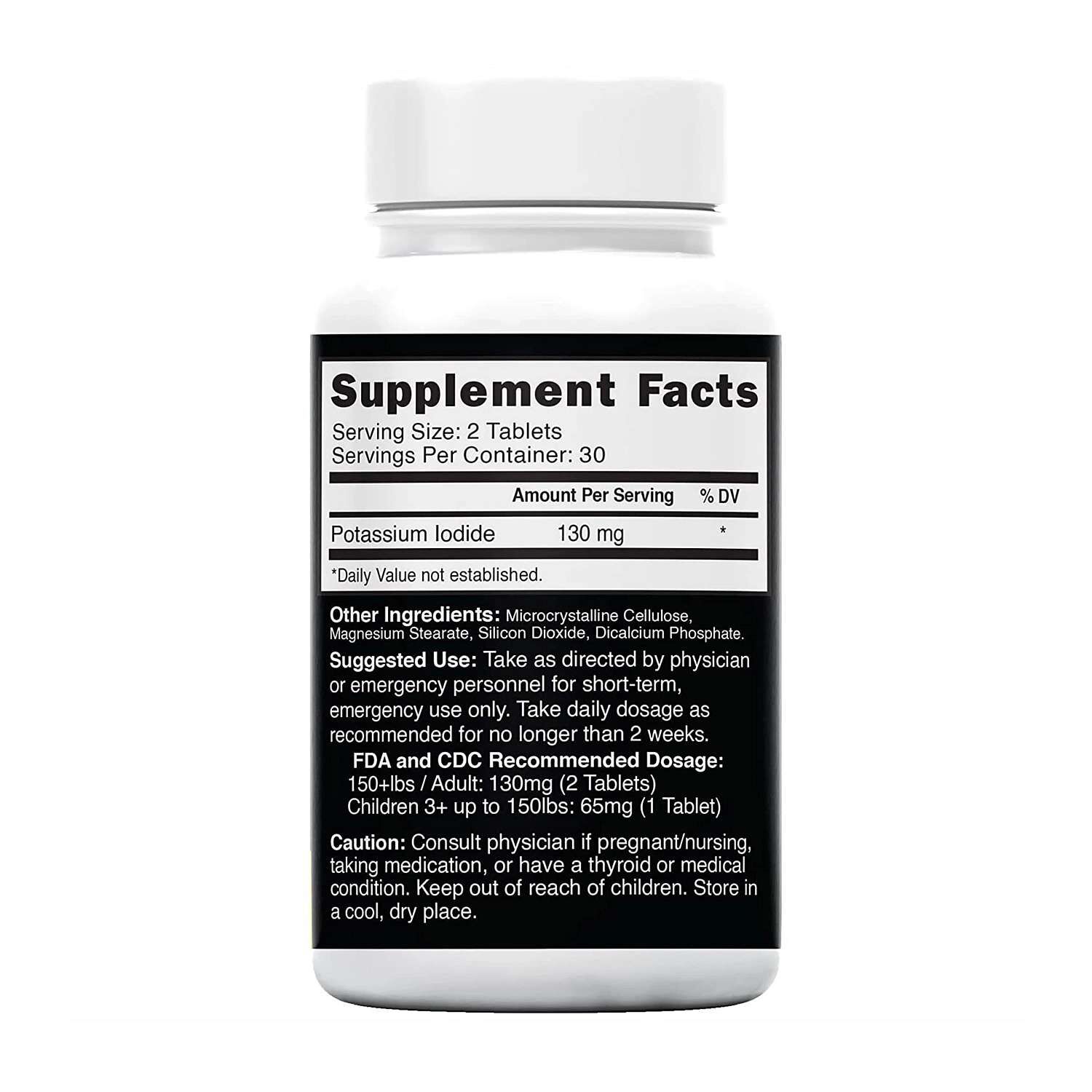 Potassium Iodide Tablets 130mg - 60 Tablets (30 Servings)  | GNC