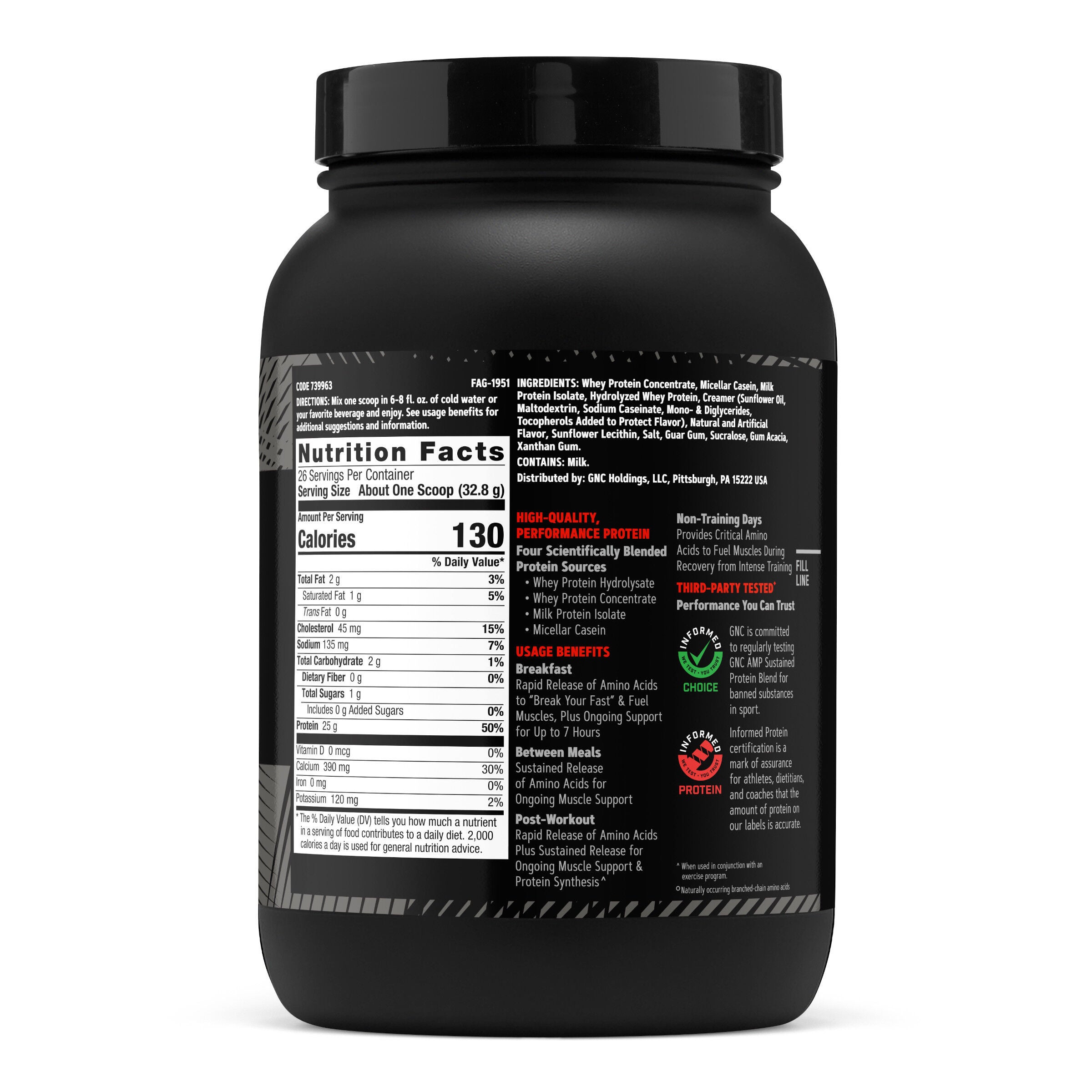 Sustained Protein Blend - Vanilla Milkshake (28 Servings) Vanilla Milkshake | GNC