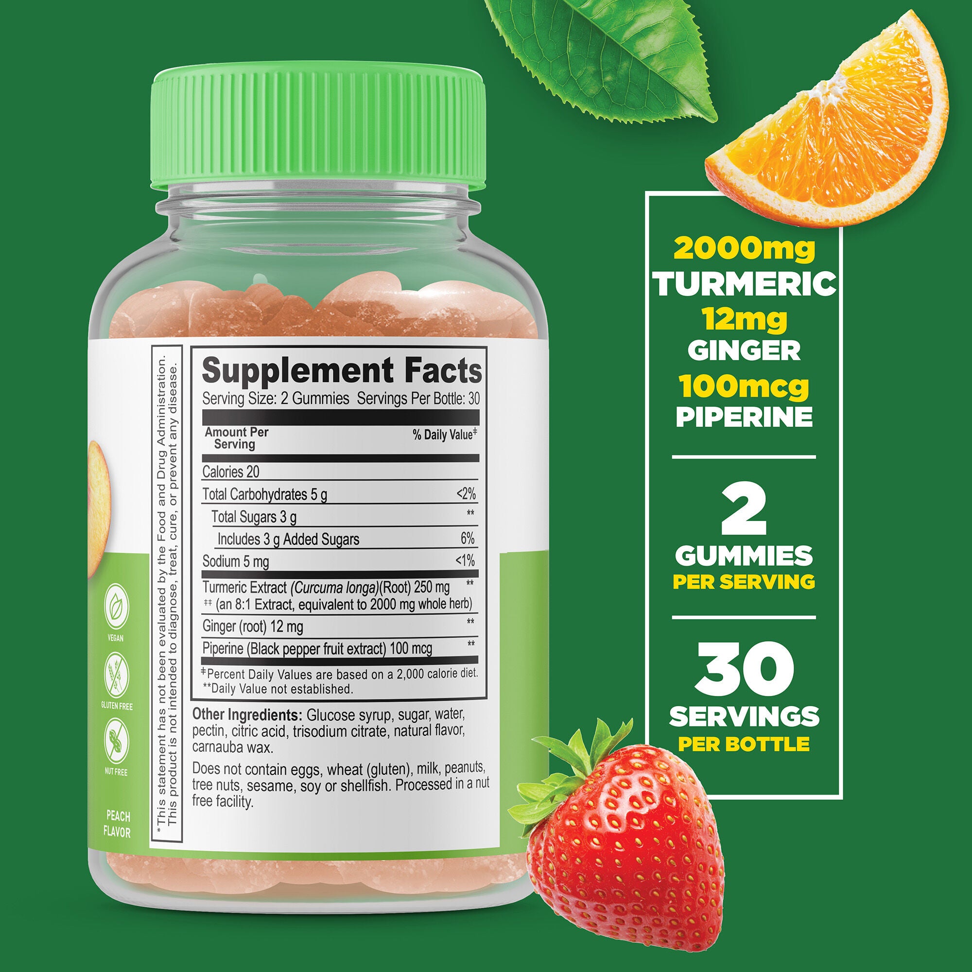 Turmeric Curcumin 2000mg - 60 Gummies (30 Servings)