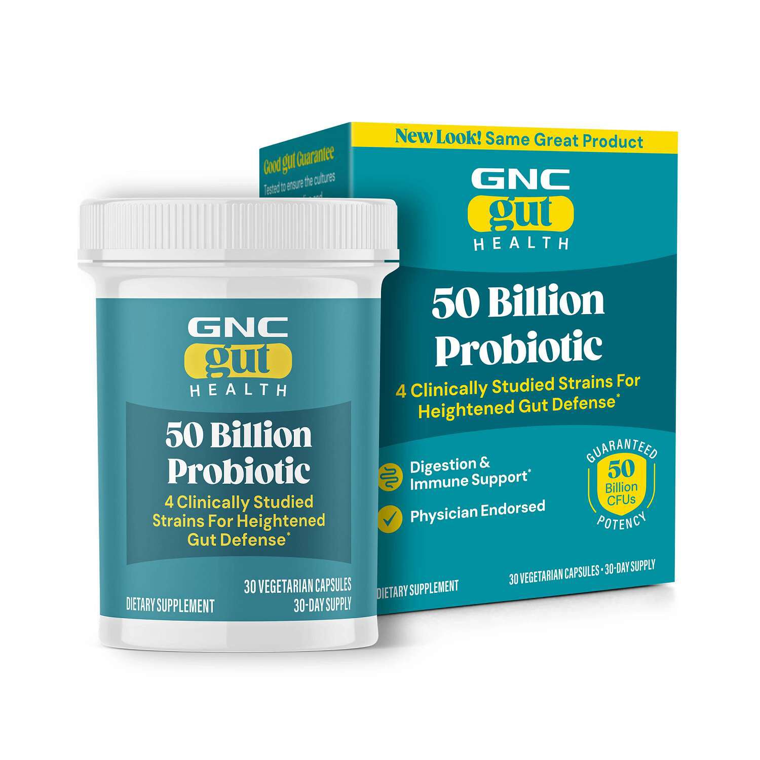 Gut Health 50 Billion Probiotic - 30 Vegetarian Capsules (30 Servings)