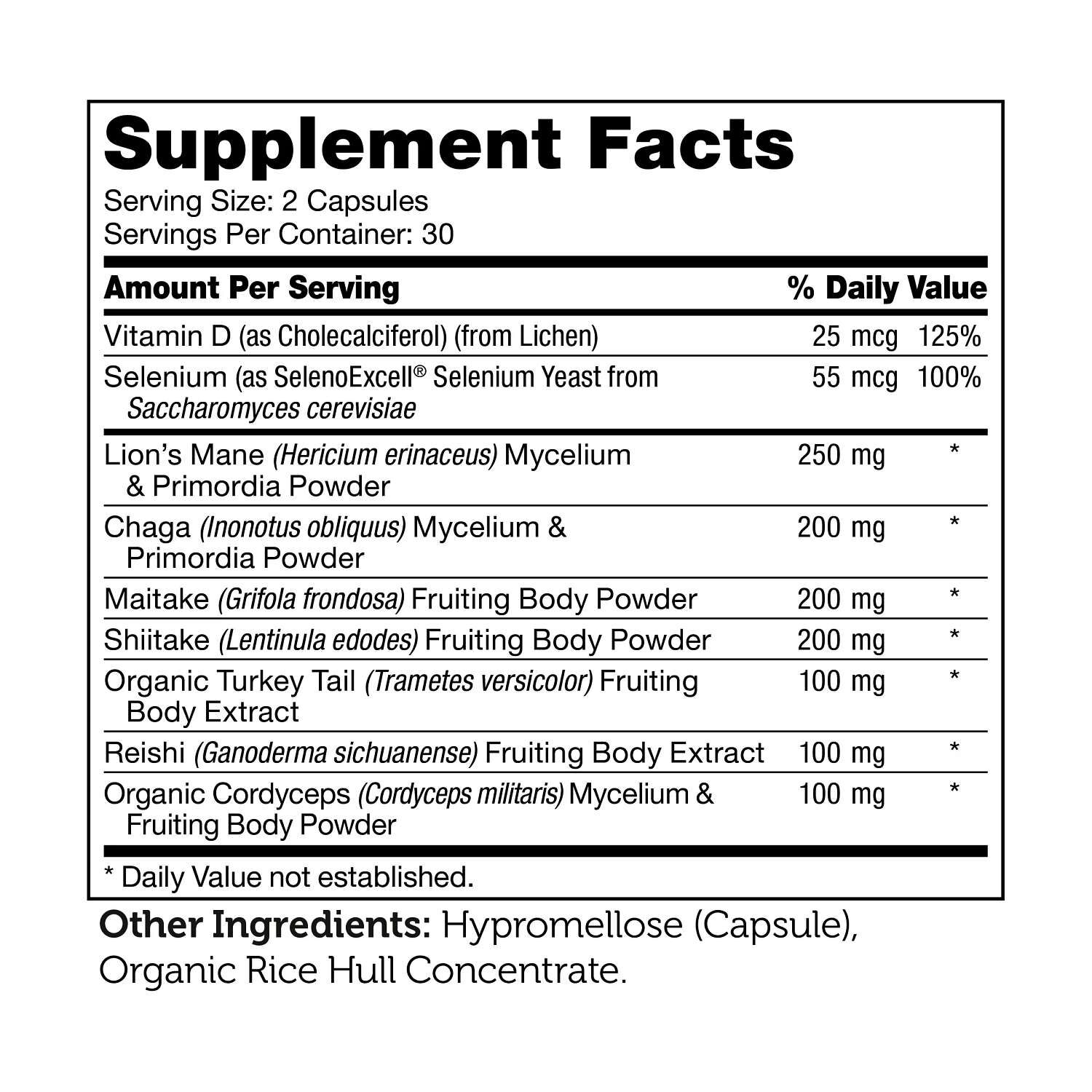 Mushroom Complex Premium Mushroom Blend - 60 Capsules (30 Servings)
