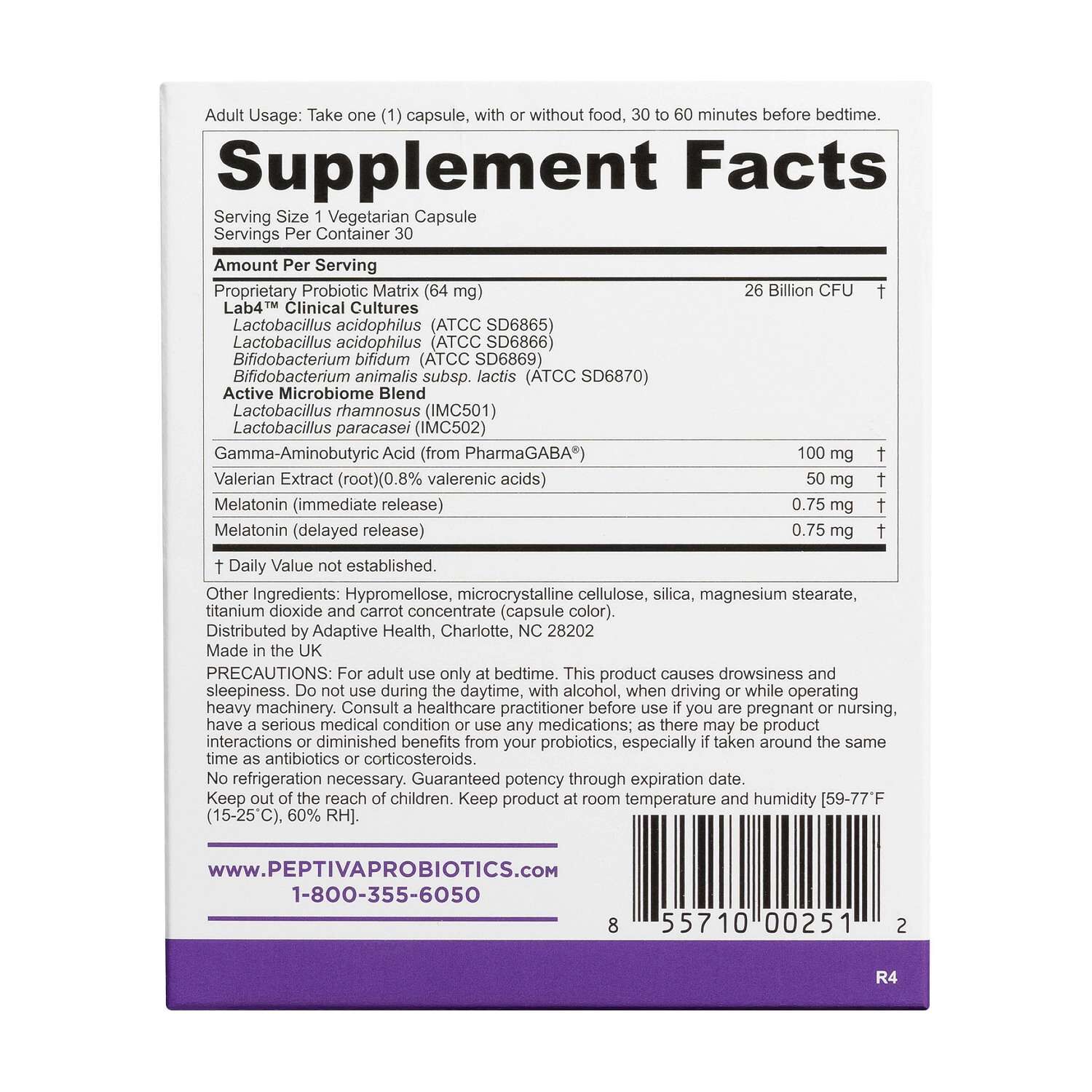 Clinically Validated Probiotics + Sleep Support - 30 Capsules (30 Servings)
