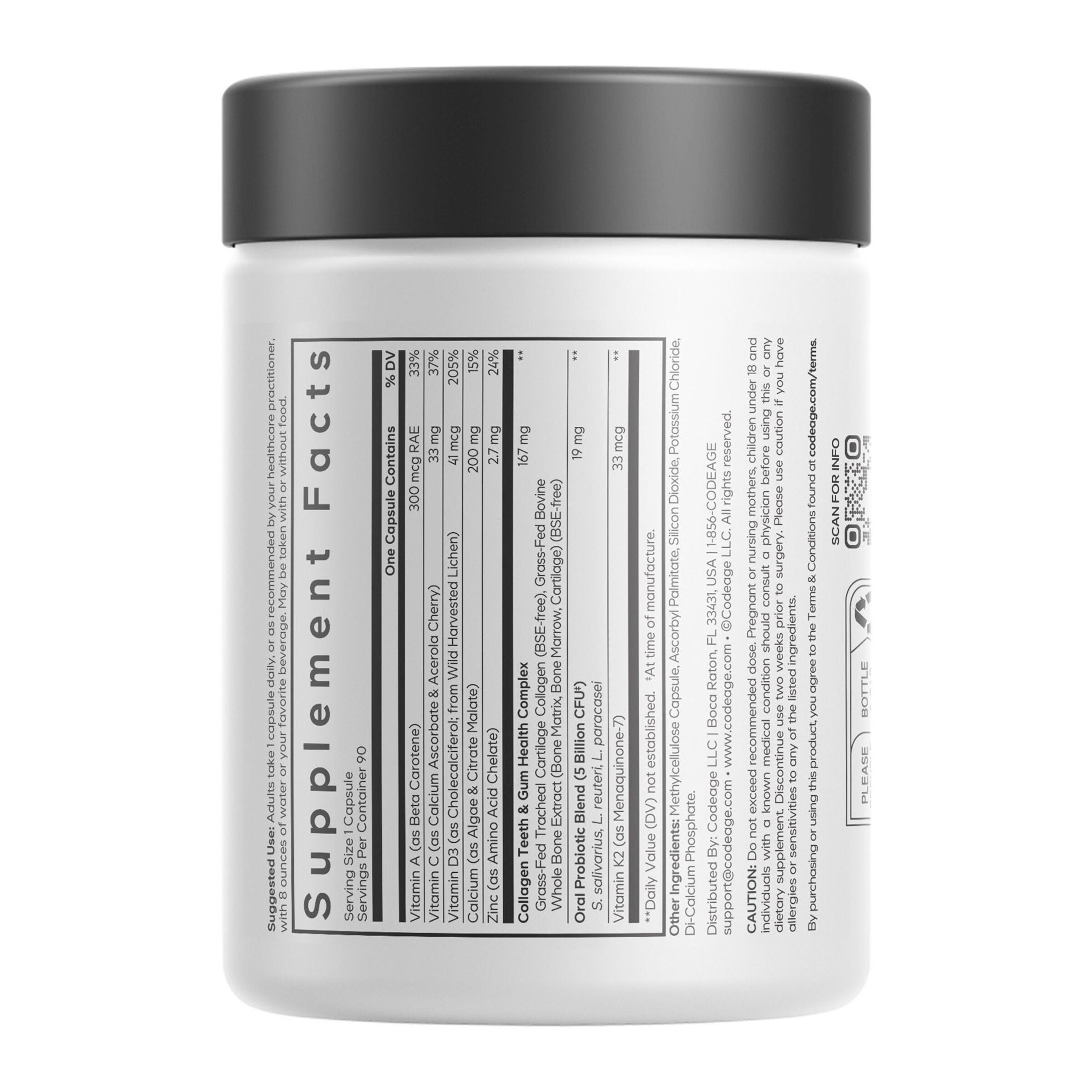 Teeth &amp; Gums Vitamins - Daily Multivitamins &amp; Minerals + Collagen - 90 Capsules (90 Servings)  | GNC