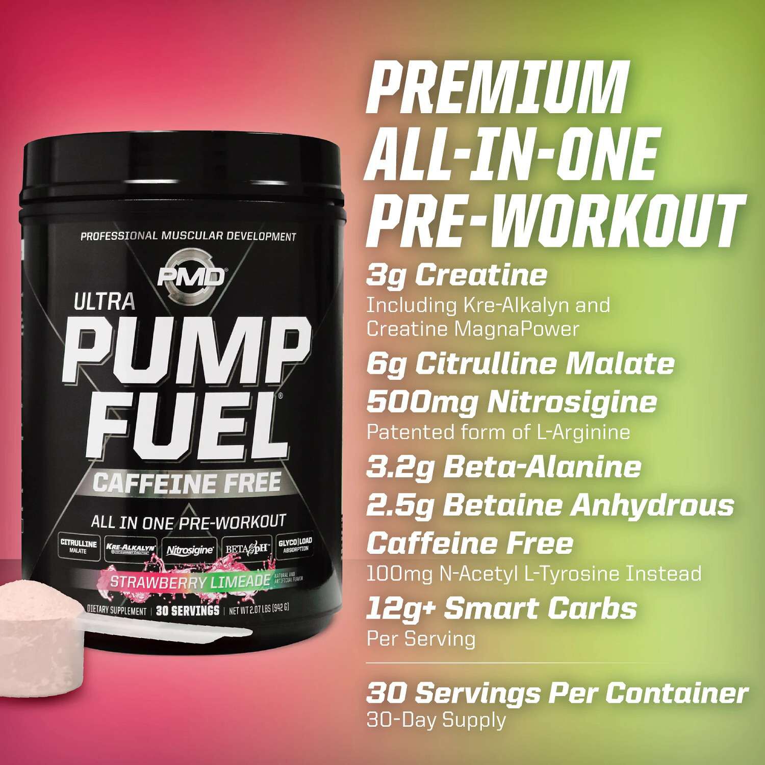 Ultra Pump Fuel&reg; Caffeine Free - Strawberry Limeade (30 Servings)