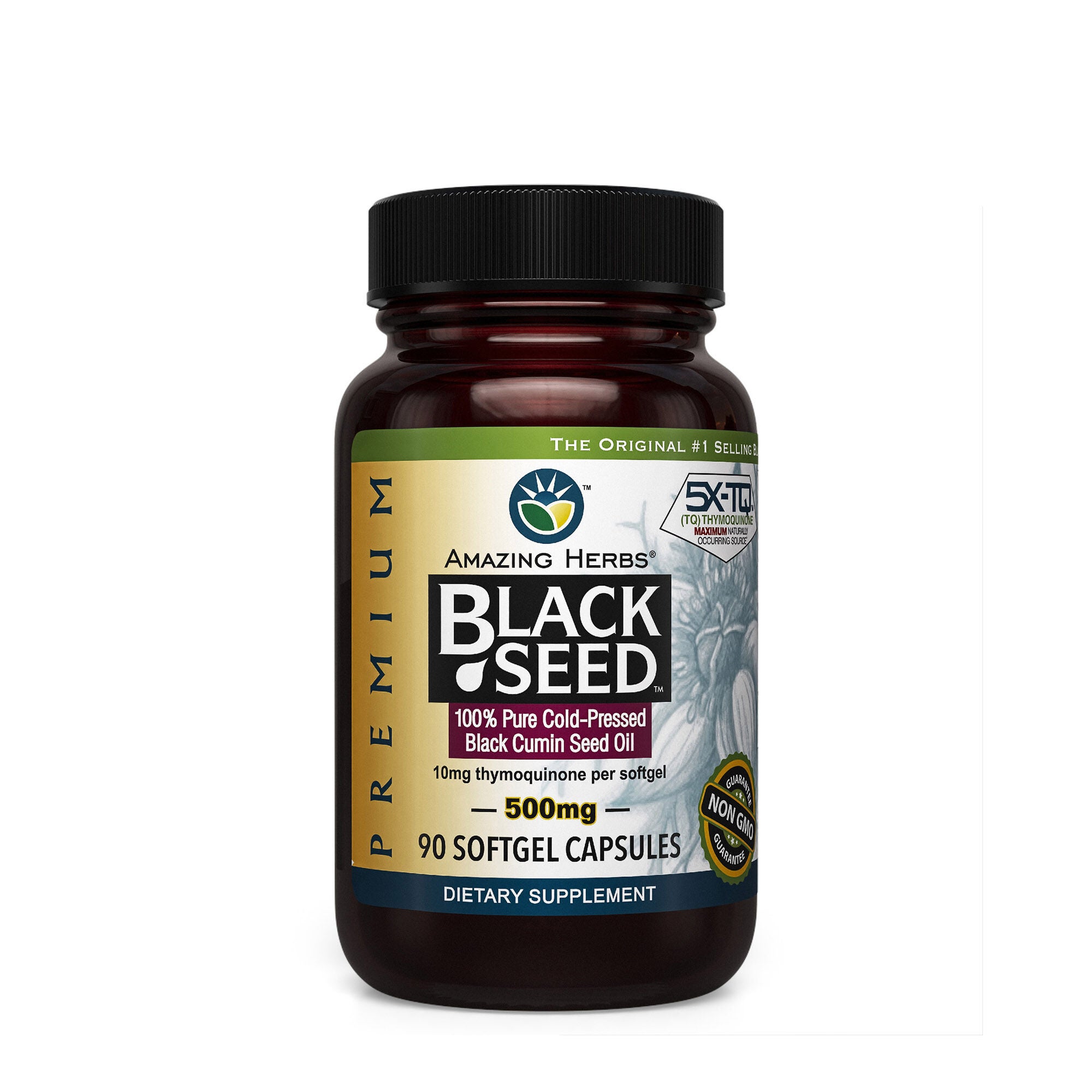 Black Seed&trade; 100% Pure Cold-Pressed Black Cumin Seed Oil - 90 Capsules (45 Servings)  | GNC
