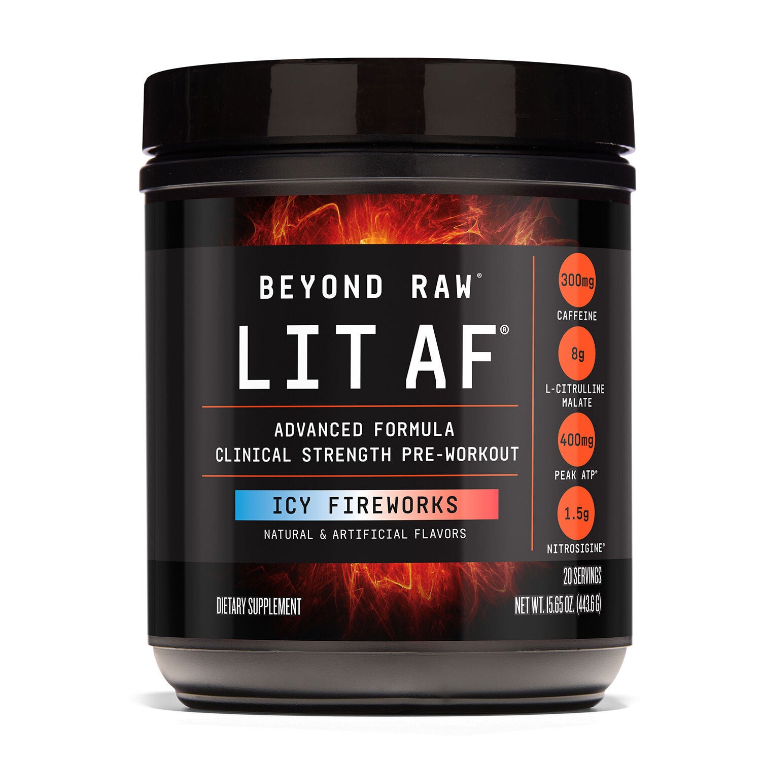 LIT AF&trade; Pre-Workout - Icy Fireworks&nbsp;(20 Servings) Icy Fireworks | GNC