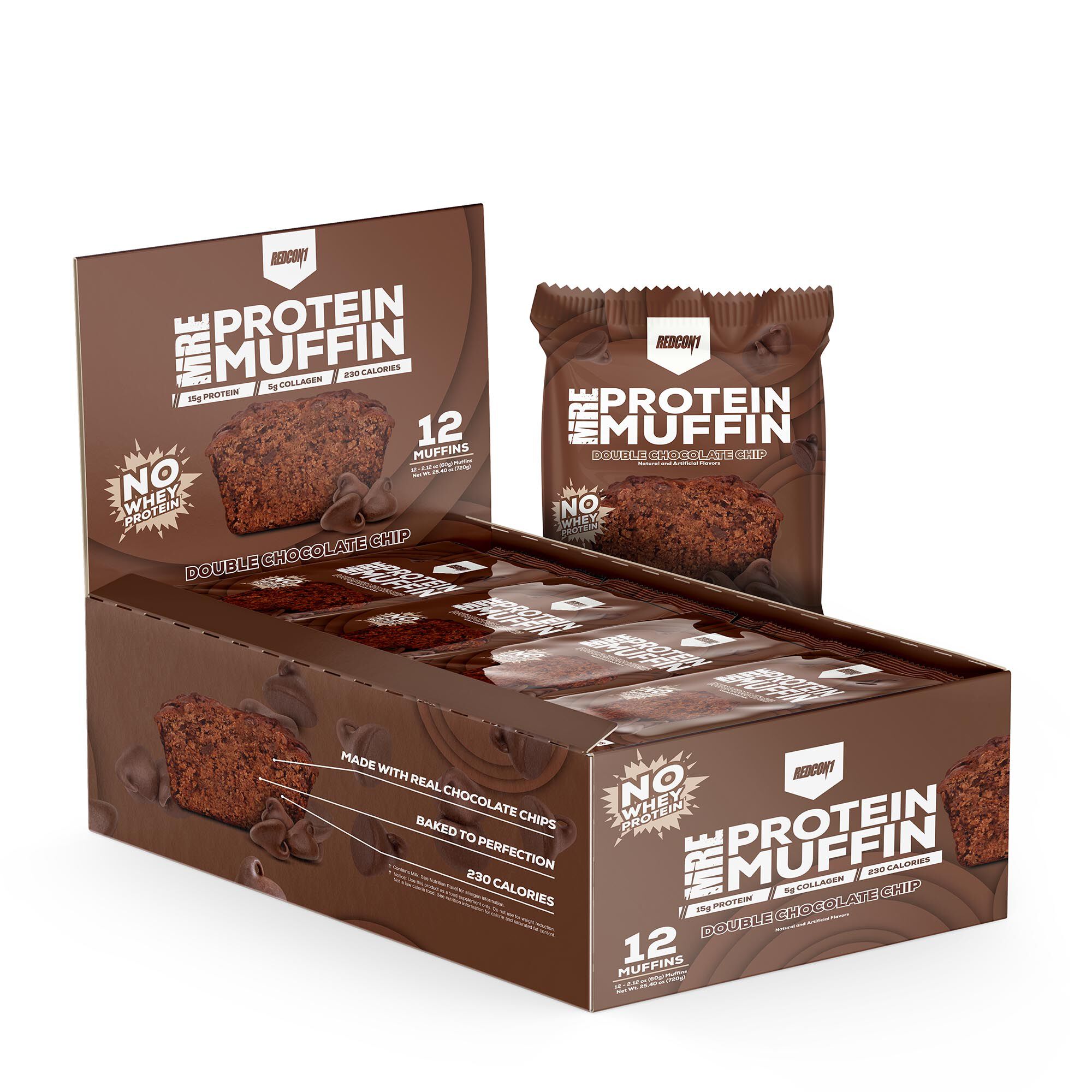 MRE Protein Muffin Double Chocolate Chip 12 Pack Double Chocolate