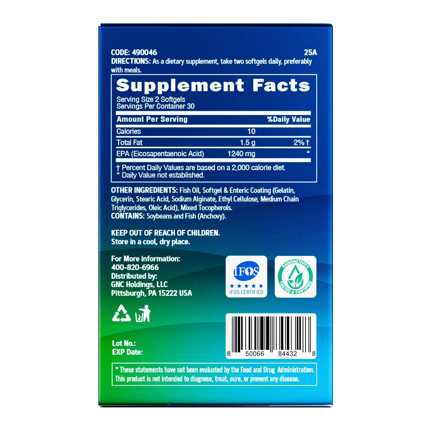 High Purity EPA 1200+ - 60 Softgels (30 Servings)  | GNC