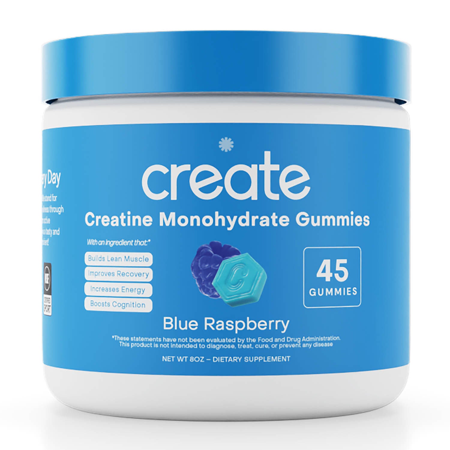 Creatine Monohydrate Gummies - Blue Raspberry - 45 Gummies (15 Servings)