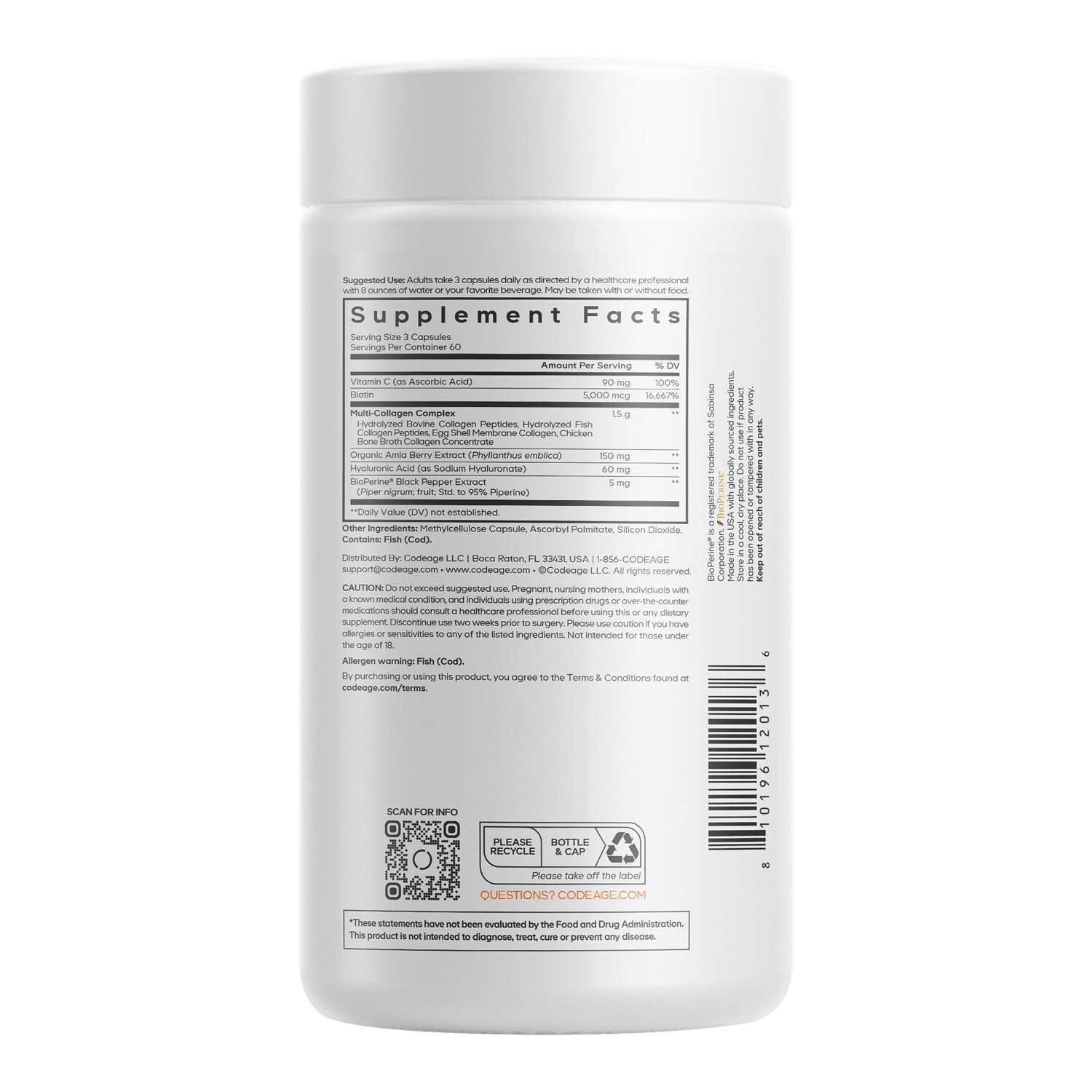 Multi Collagen+ - 180 Vegetable Capsules (60 Servings)  | GNC