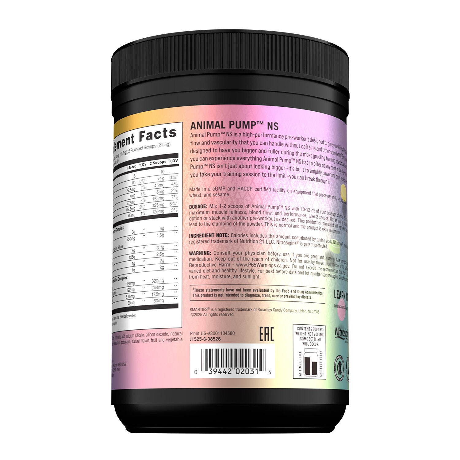 Pump Non-Stim Pre-Workout - Smarties&reg; Edition (20/40 Servings) Smarties&reg; | GNC