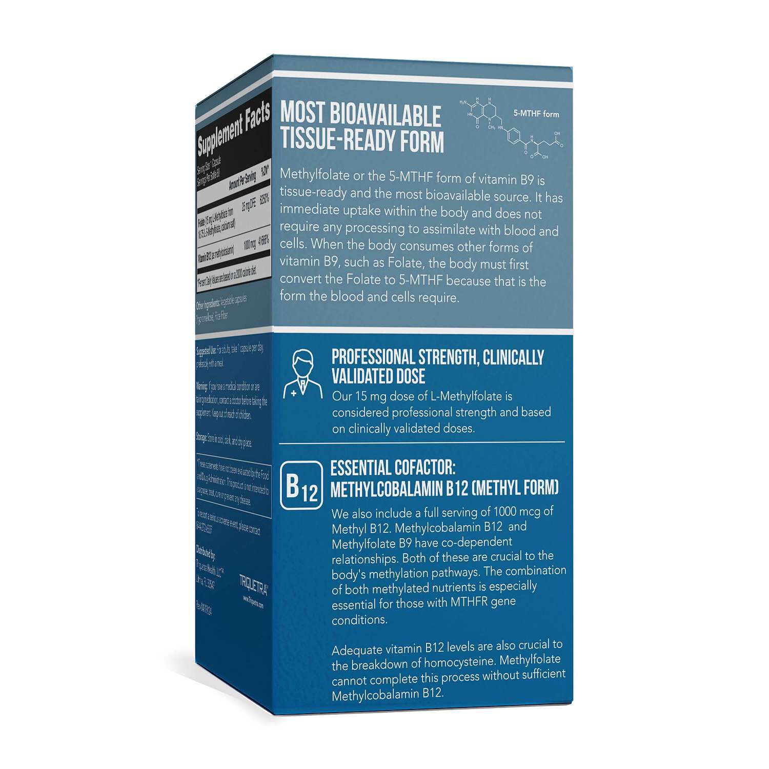 L-Methylfolate 5-MTHF 15mg - 60 Capsules (60 Servings)