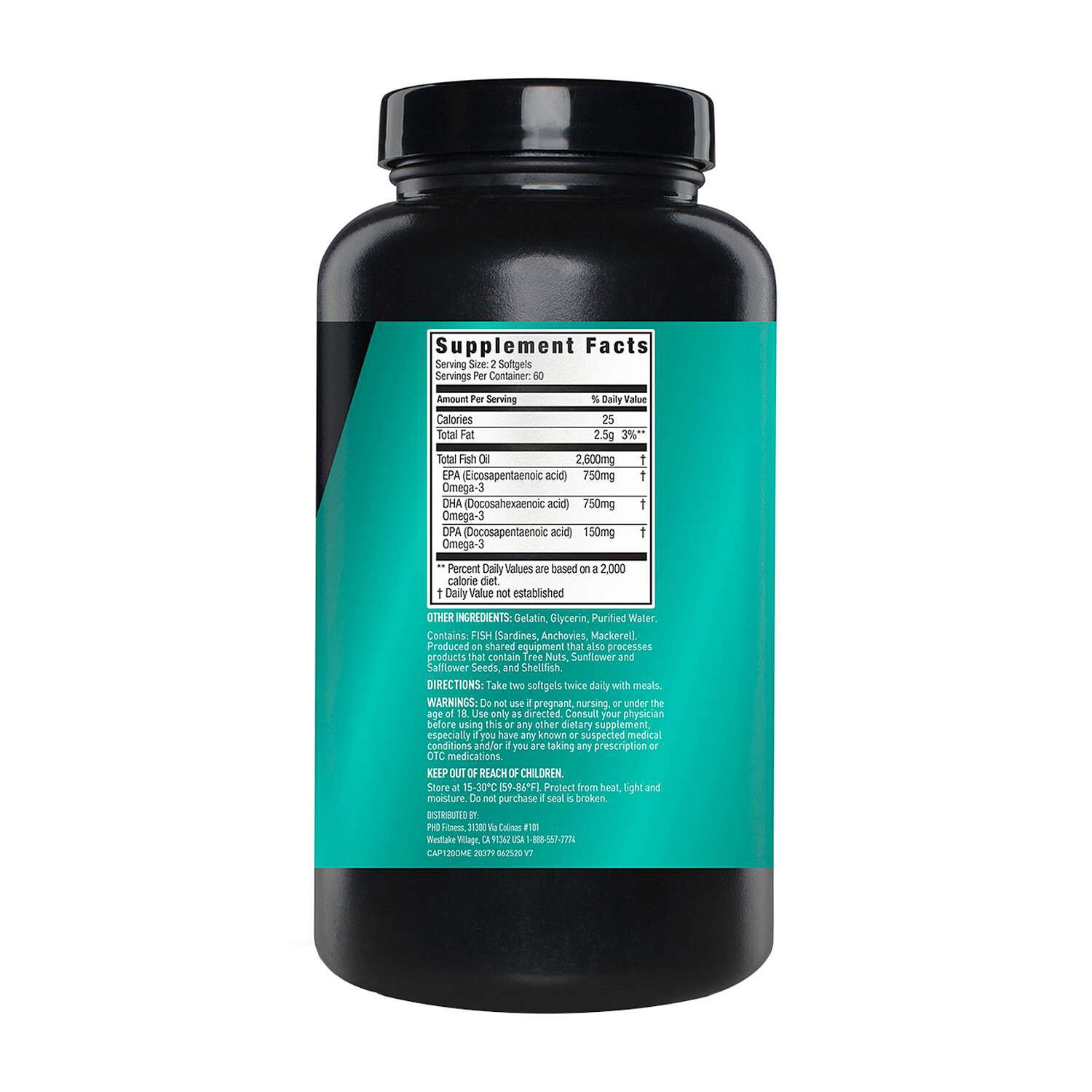 Omega Fish Oil - 120 Softgels (60 Servings)