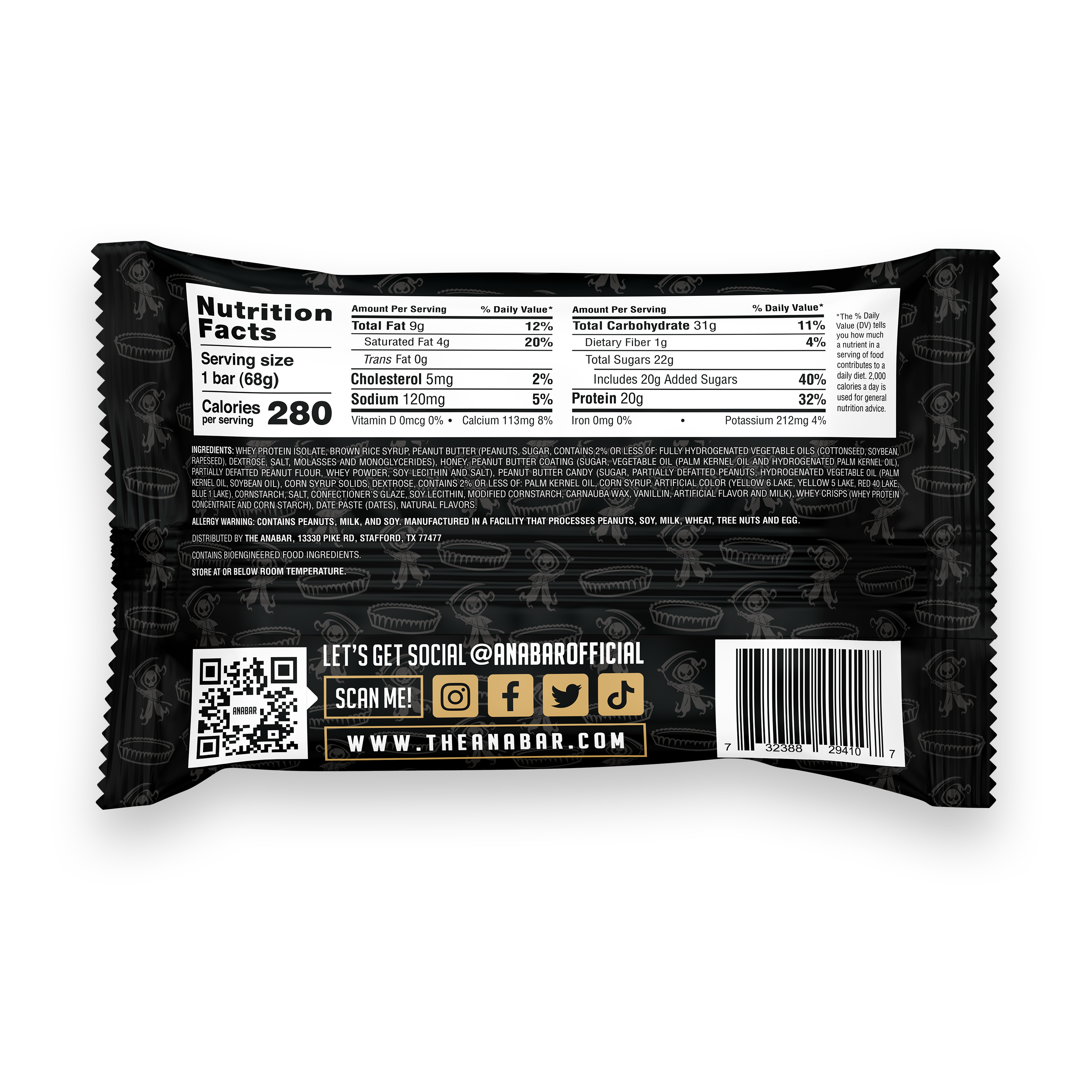 Anabar&reg; Protein Candy Bar - Peanut Butter - 12 Bars