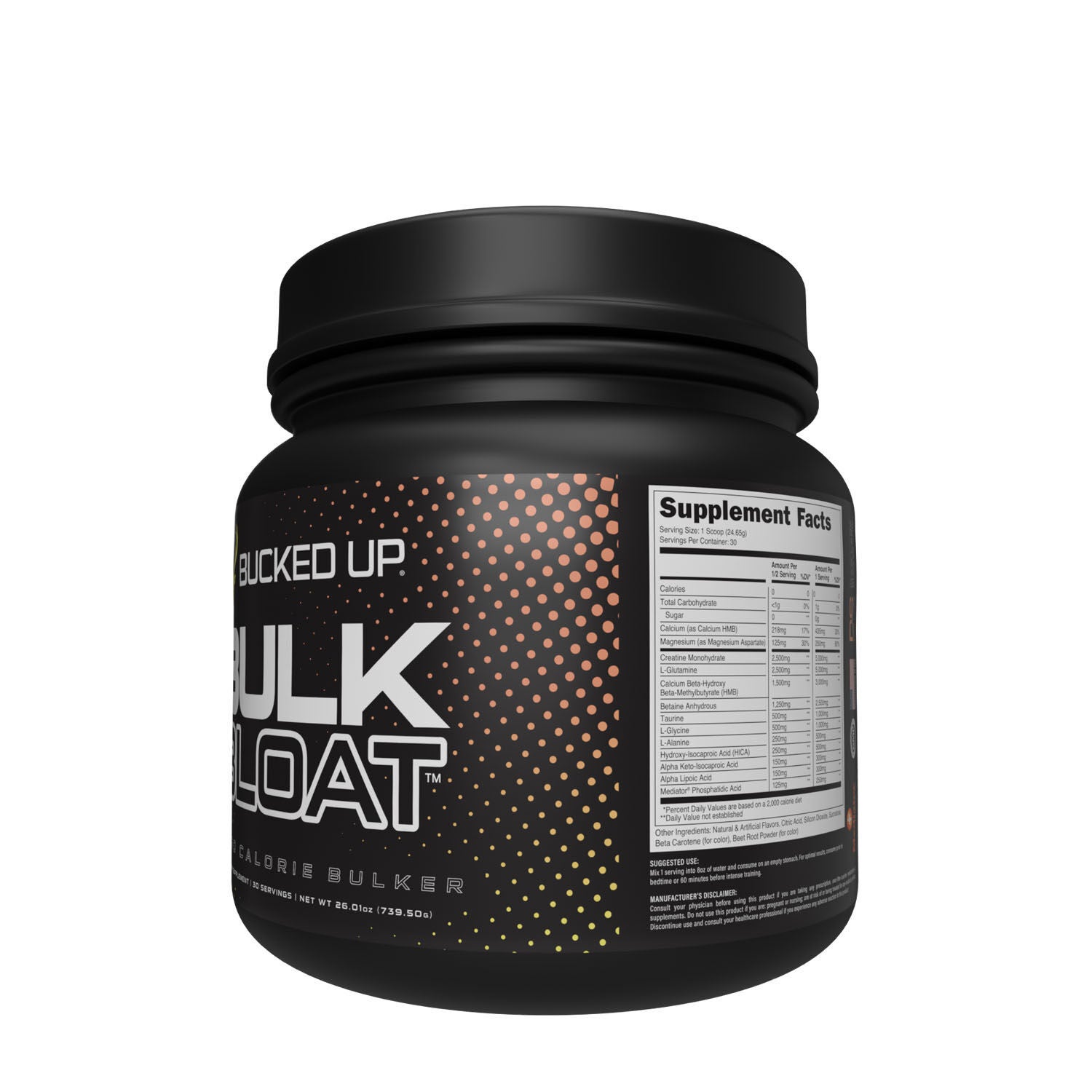 Bucked Up All Bulk No Bloat Peach Lemonade Supplement Facts