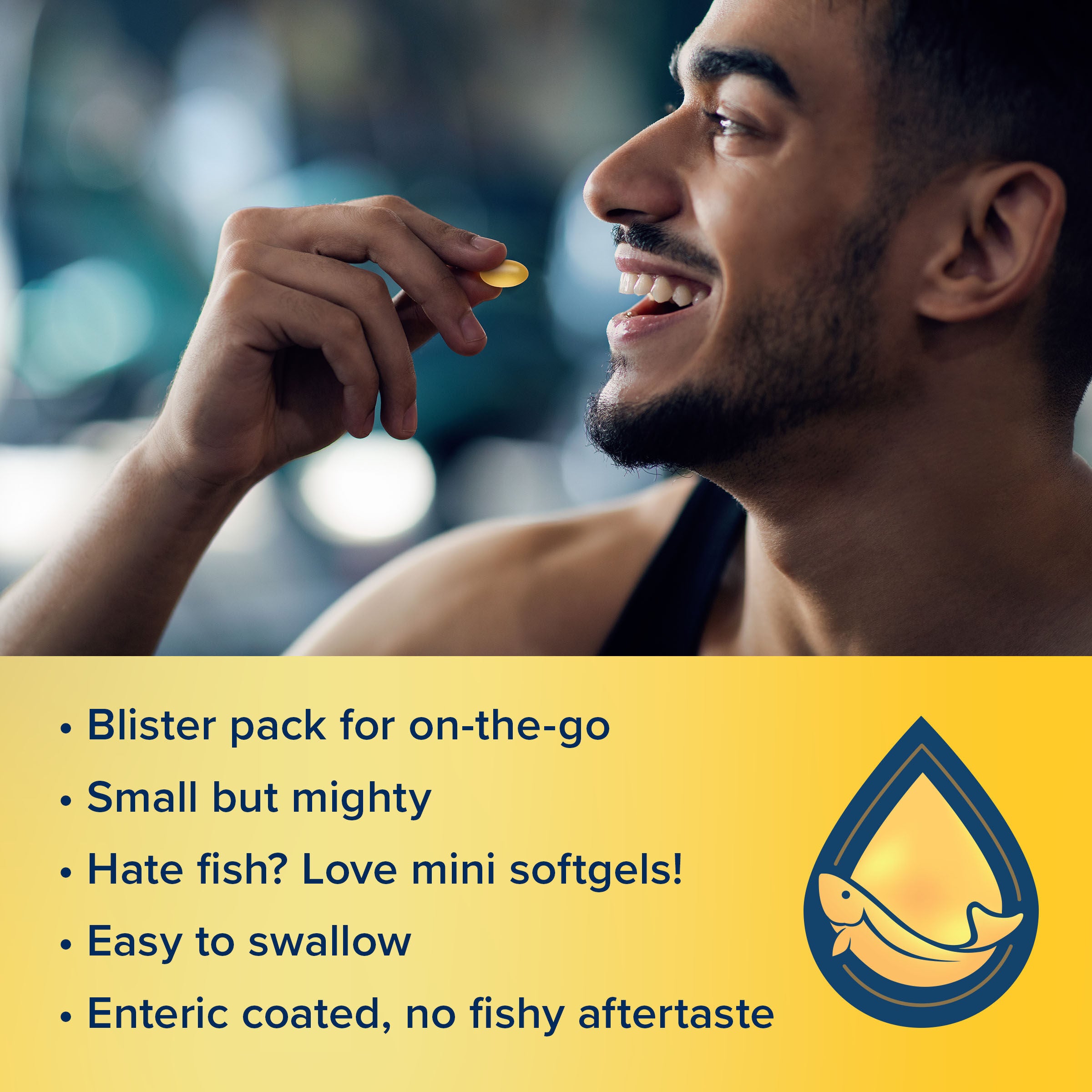 97% High Purity Fish Oil Omega-3 - 60 Mini Softgels (30 Servings)