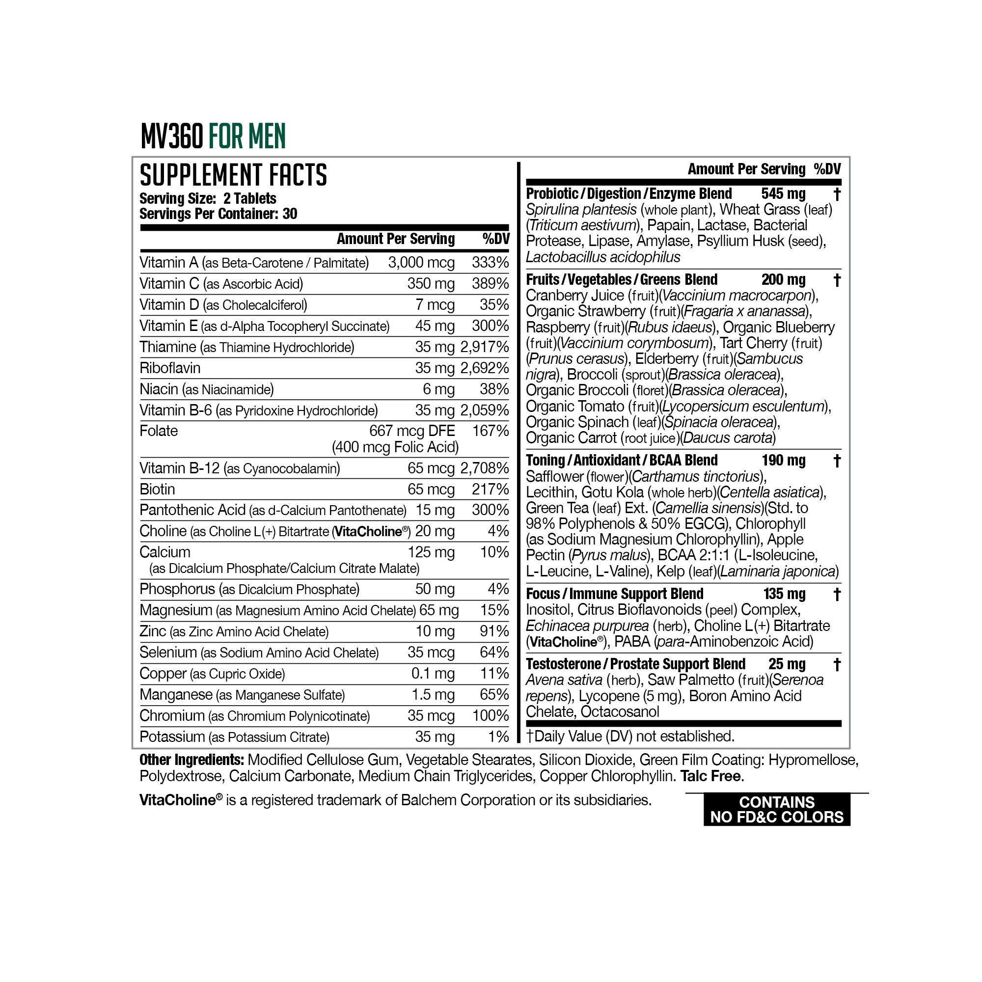 MV360 For Men Multivitamin - 60 Tablets (30 Servings)