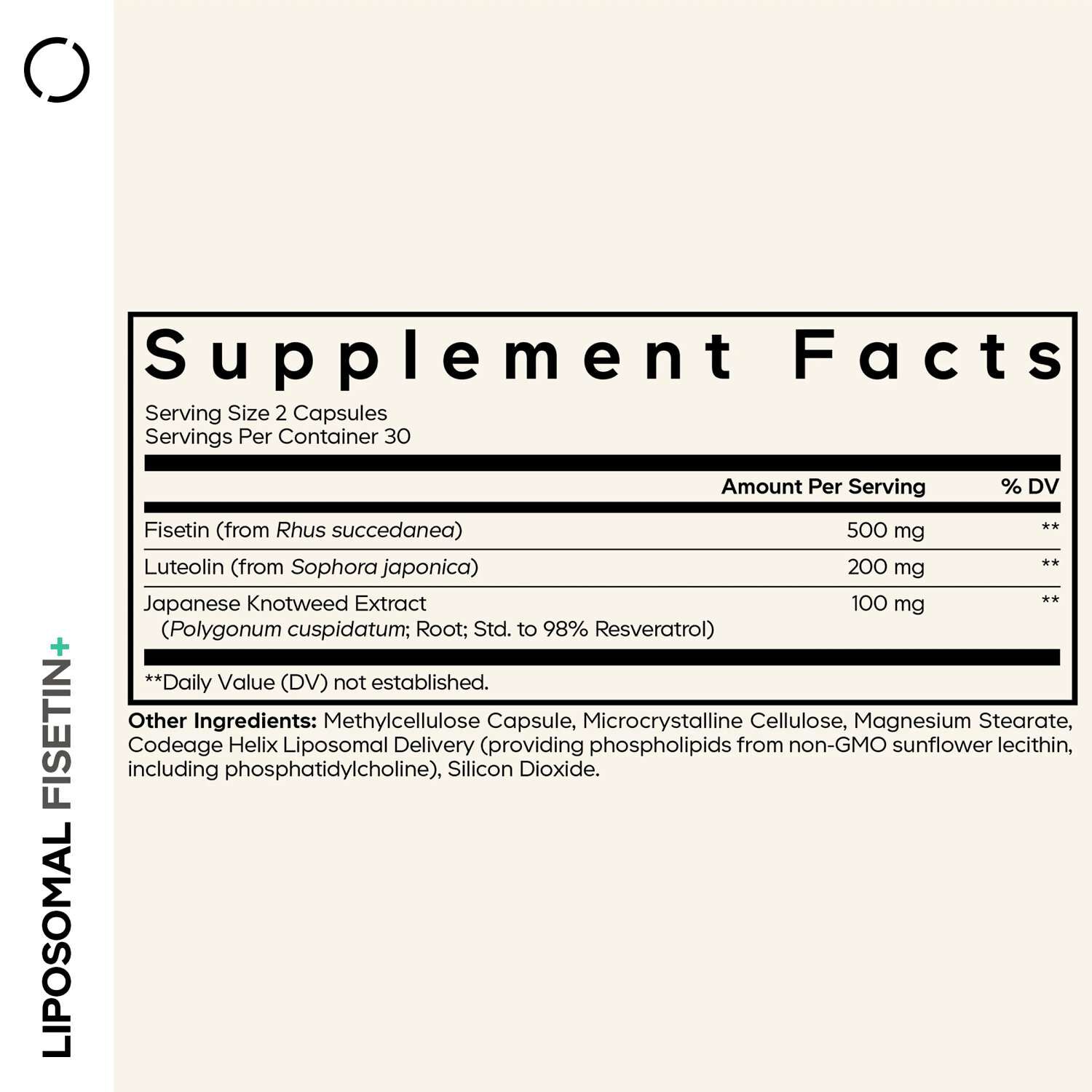 Liposomal Fisetin+ - 60 Vegetable Capsules (30 Servings)