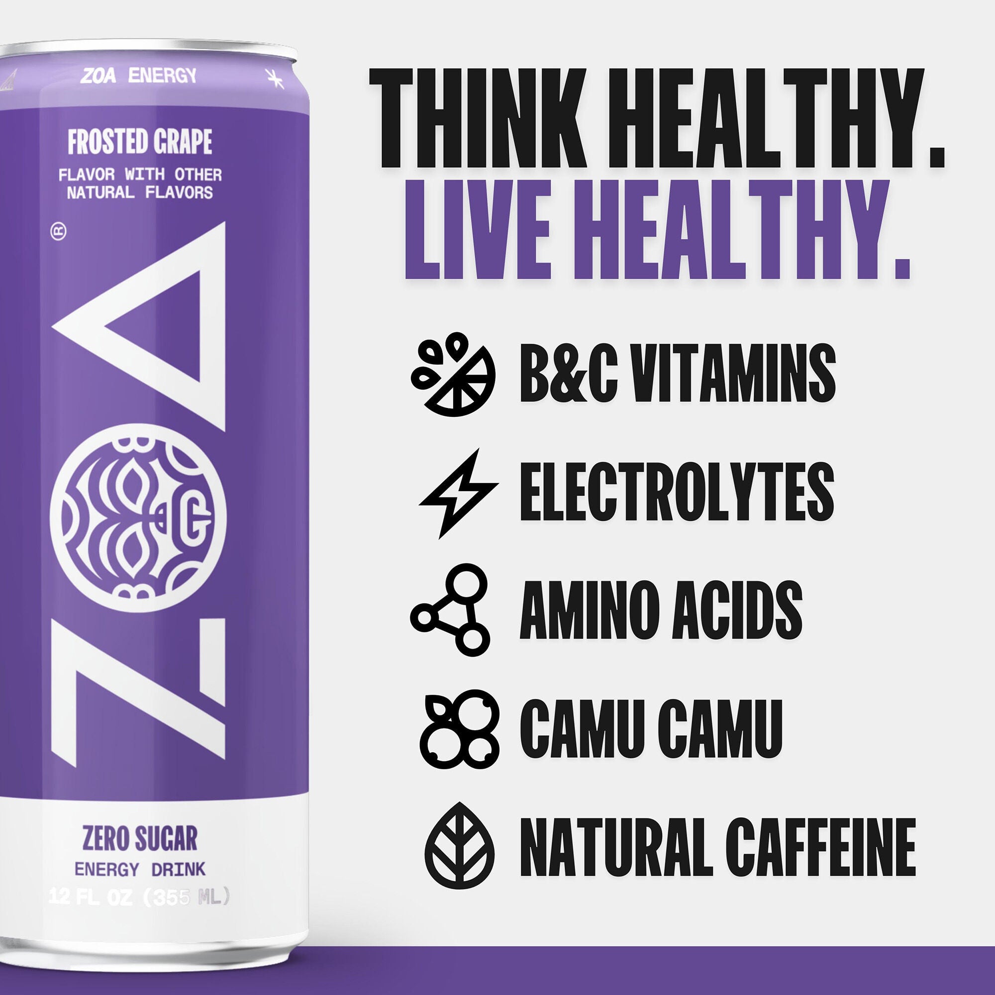 Zero Sugar Energy Drink - Frosted Grape - 12 Cans Frosted Grape | GNC