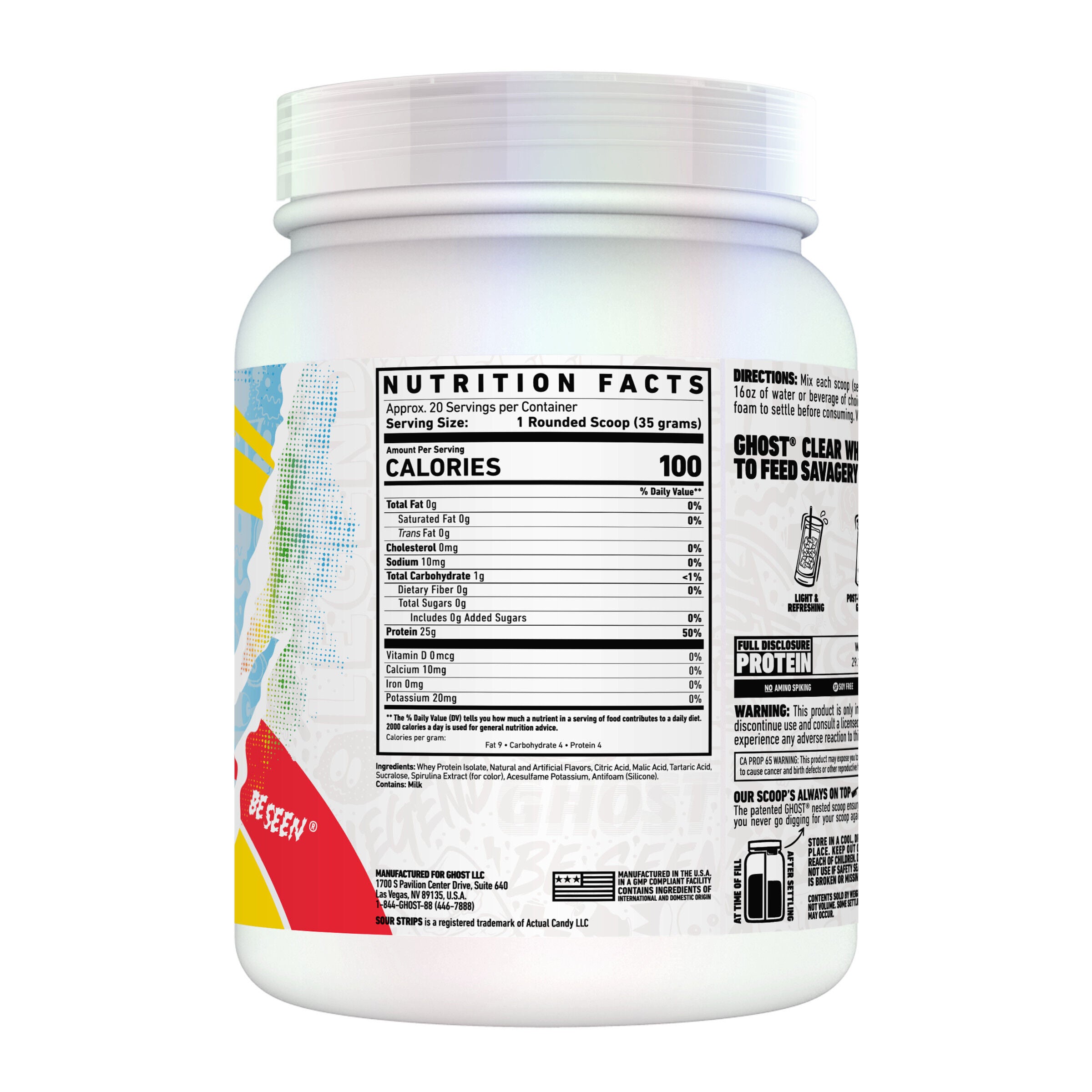 Clear Whey Protein Isolate - Sour Strips Rainbow (20 Servings)