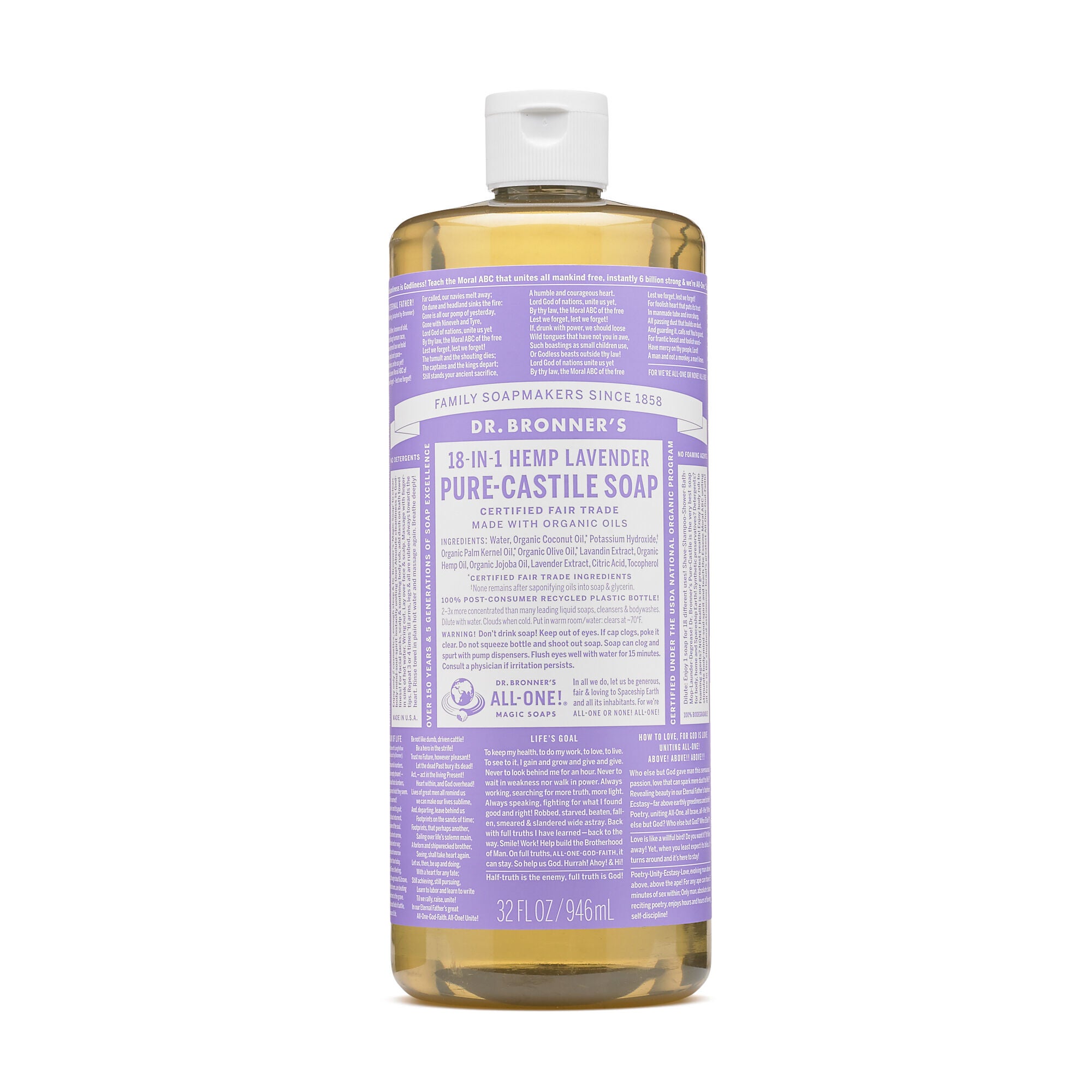 Dr. Bronner's PureCastile Liquid Soap Lavender GNC