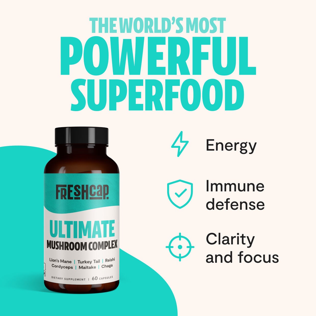 Ultimate Mushroom Complex - 60 Capsules &#40;30 Servings&#41;  | GNC