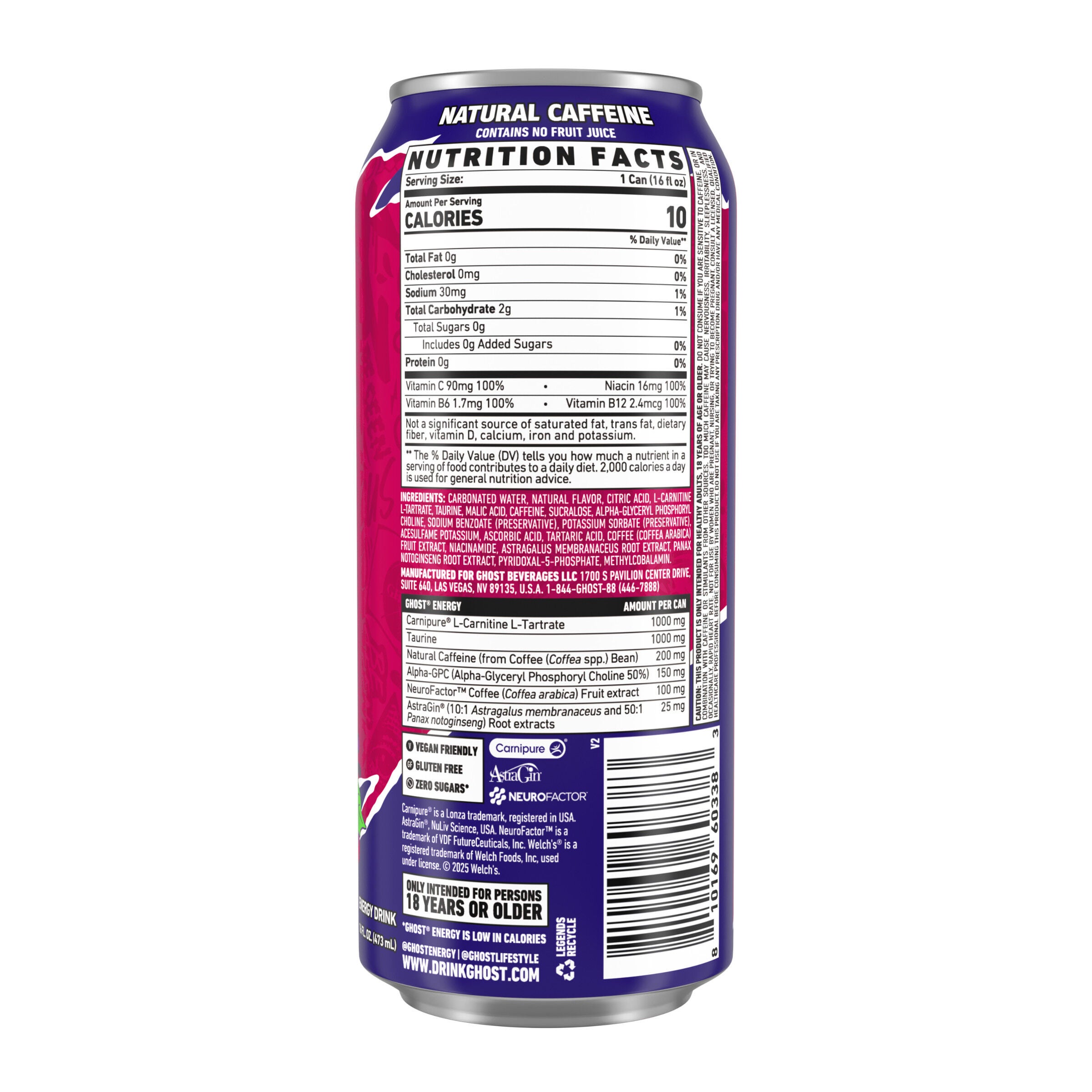 Energy Drink - Welch's Grape Cran&reg; - 16 fl oz. (12 Cans) Welch's Grape Cran&reg; | GNC