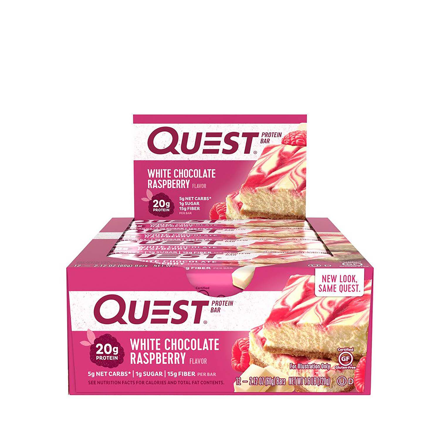 Quest Bar – White Chocolate Raspberry (12 Bars) | GNC
