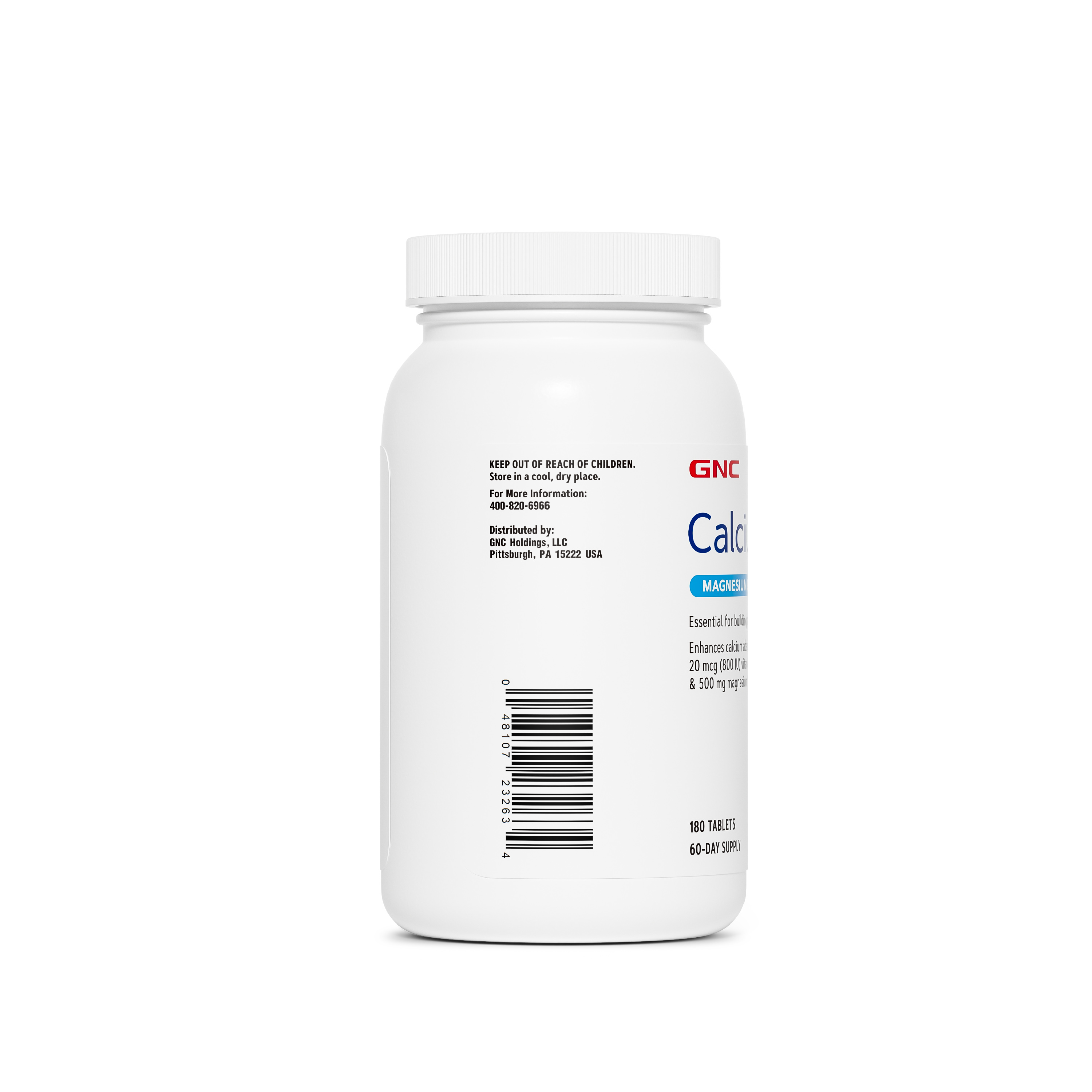 Calcium Plus&reg; Magnesium &amp; Vitamin D-3 1000 mg - 180 Caplets (60 Servings)  | GNC