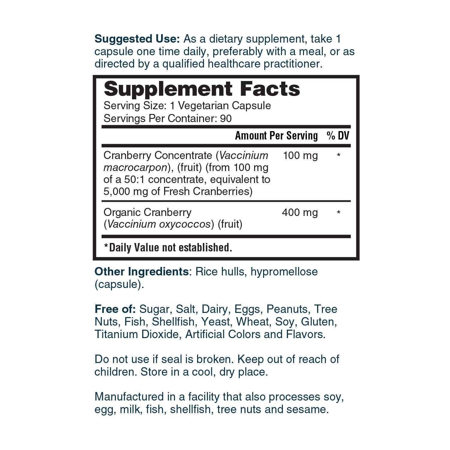 Cranberry 5400mg - 90 Vegetarian Capsules (90 Servings)  | GNC