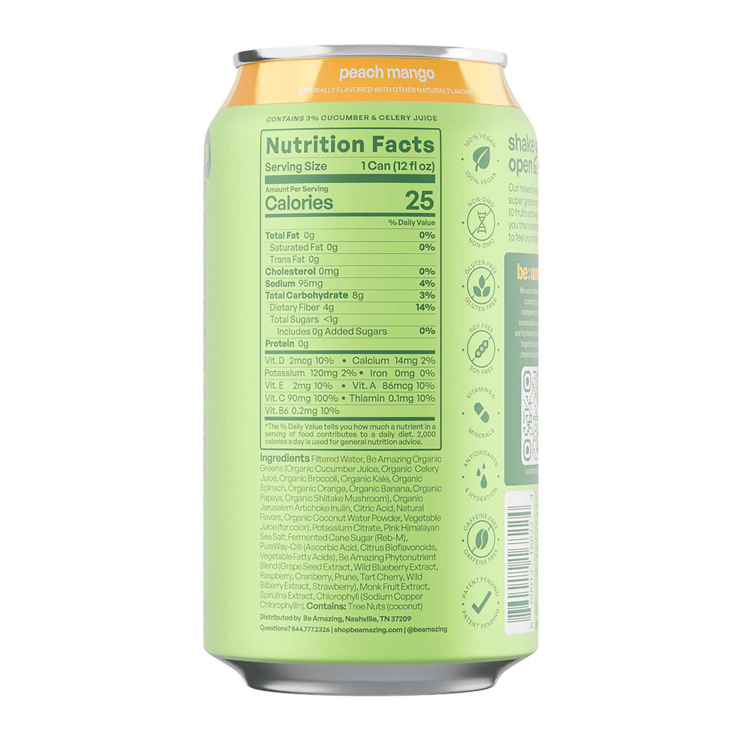 Greens RTD - Peach Mango - 12 fl oz (8 Cans)