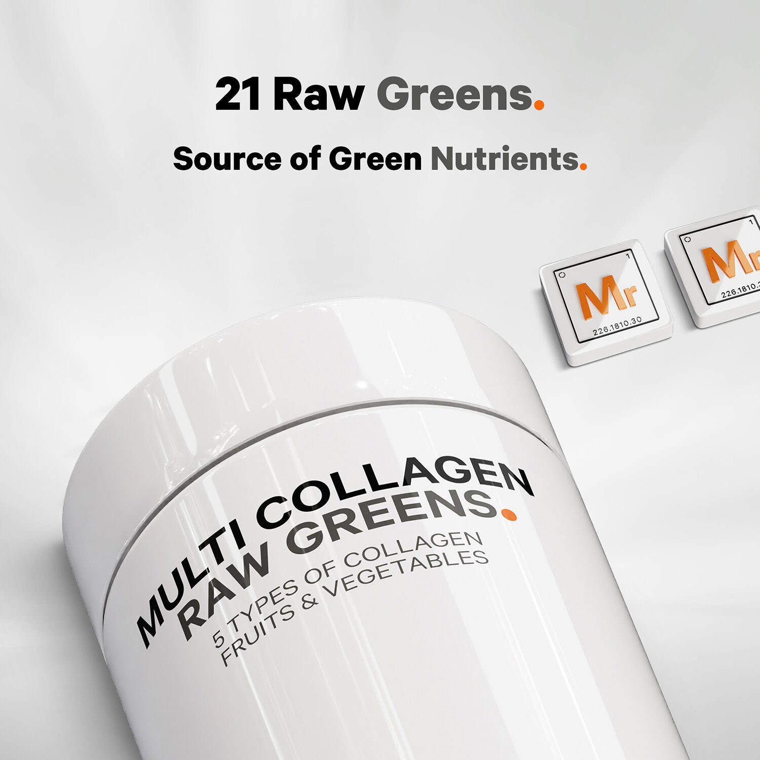 Hydrolyzed Multi Collagen Peptides Raw Greens with 21 Fruits & Veggies - 180 Capsules (30 Servings)