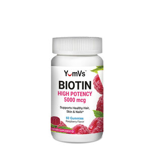 Biotin High Potency 5000mg - Raspberry - 100 Gummies &#40;50 Servings&#41;  | GNC